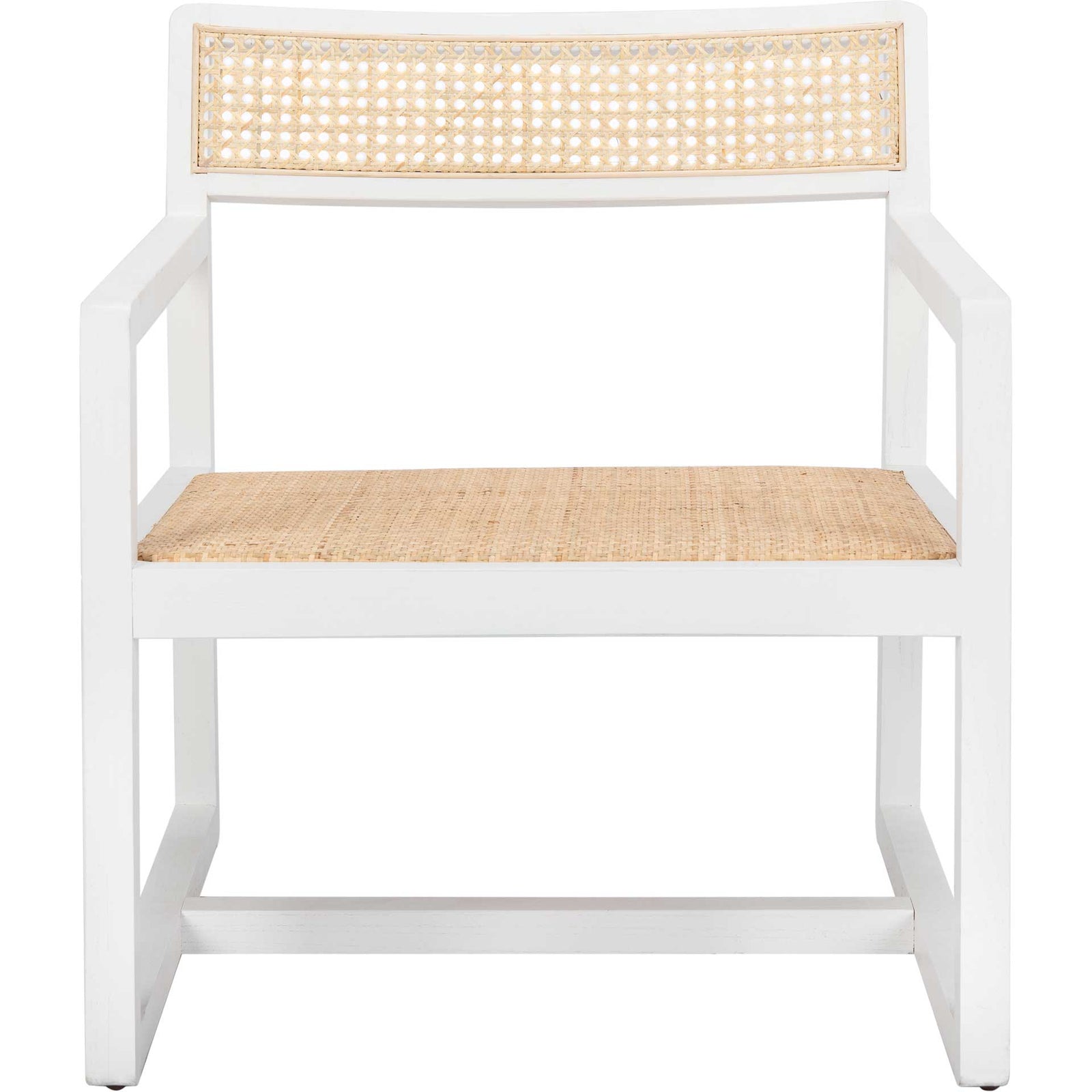 Lucy Cane Accent Chair White/Natural