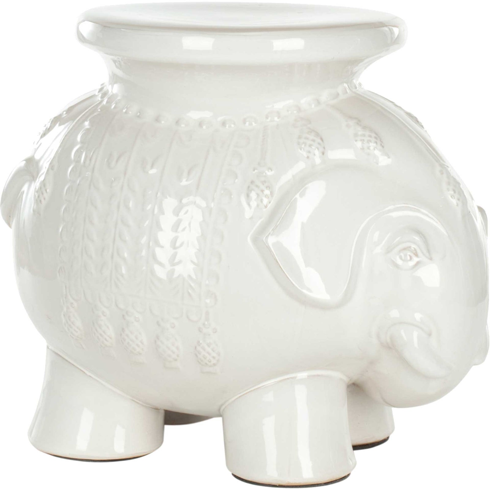 Elephant Garden Stool White