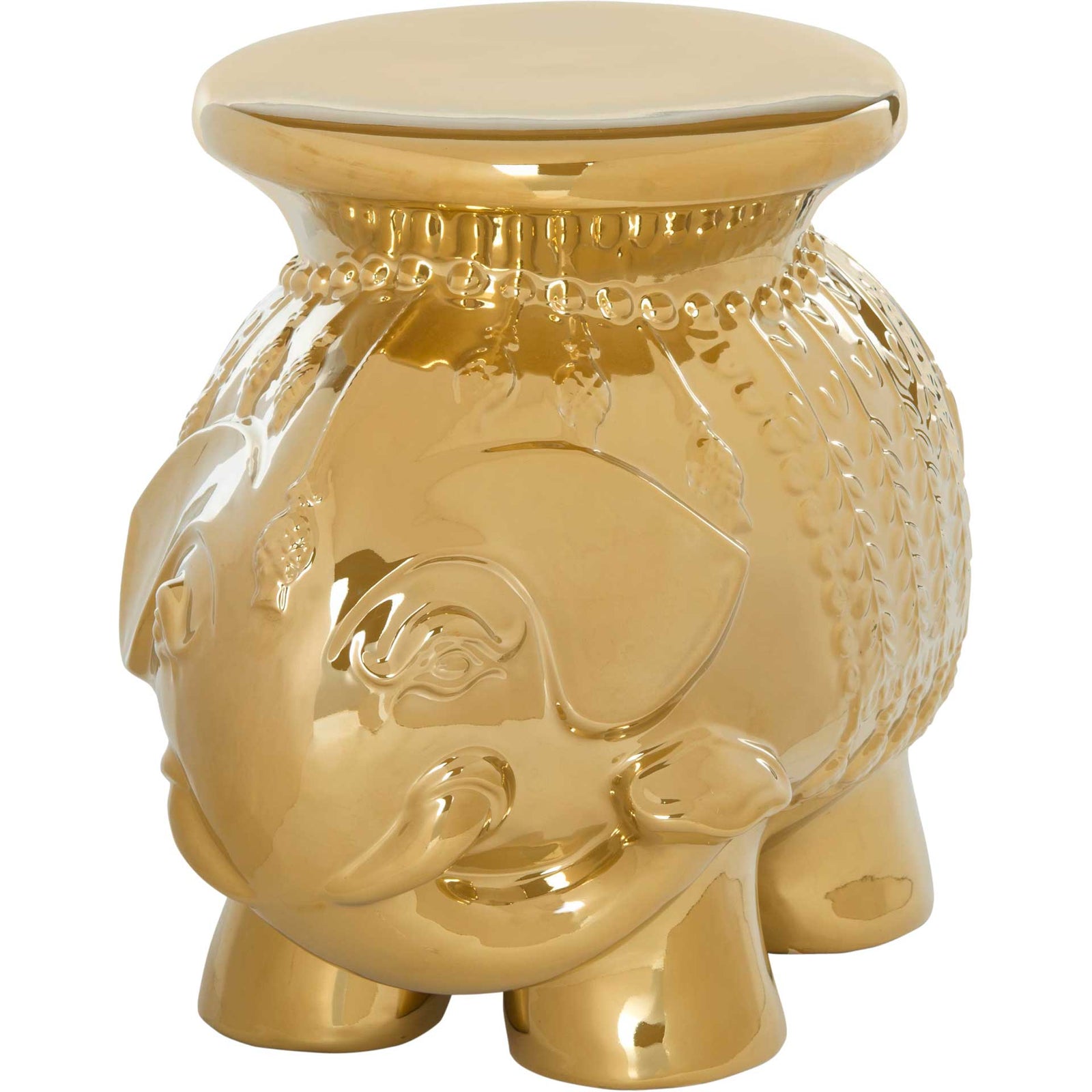 Elephant Garden Stool Gold