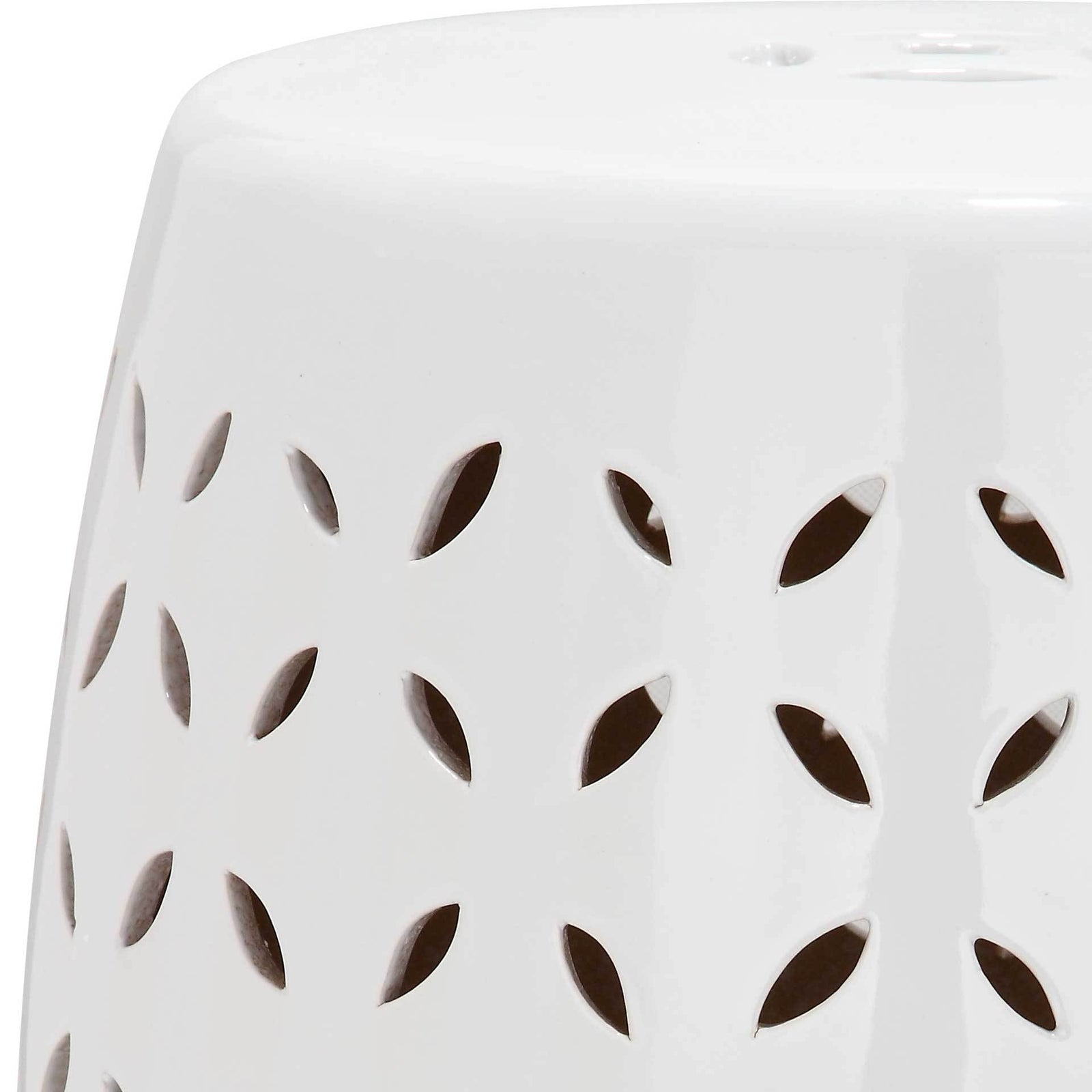 Lattice Petal Garden Stool White