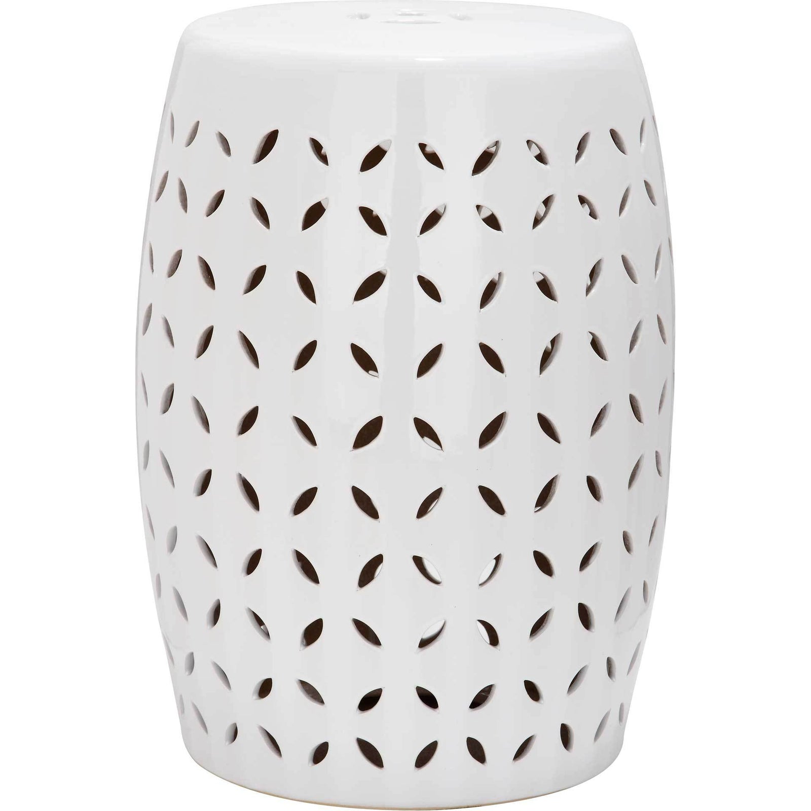 Lattice Petal Garden Stool White
