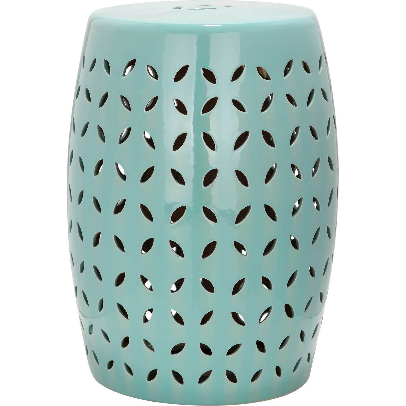 Lattice Petal Garden Stool Robins Egg Blue