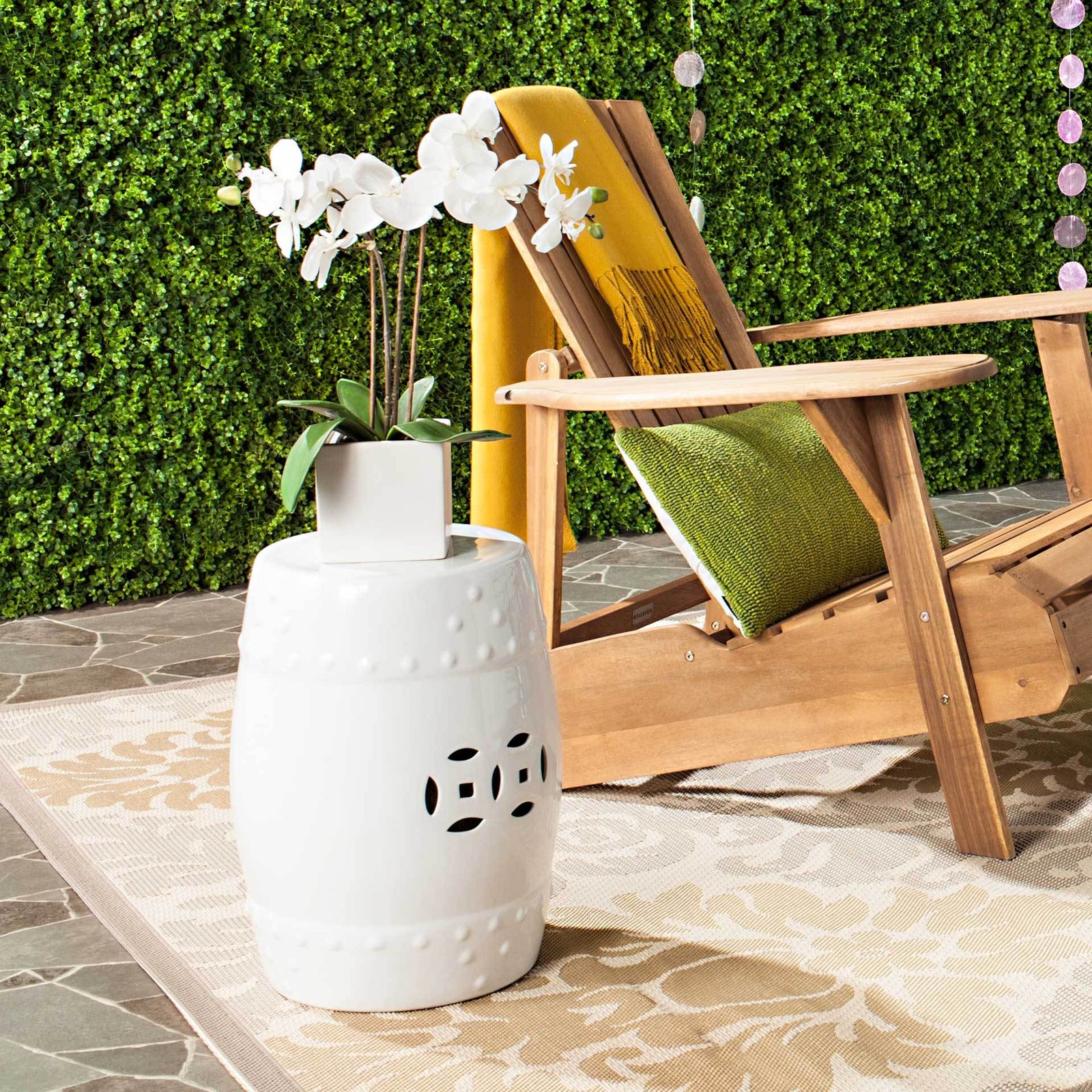 Molly Ming Garden Stool White
