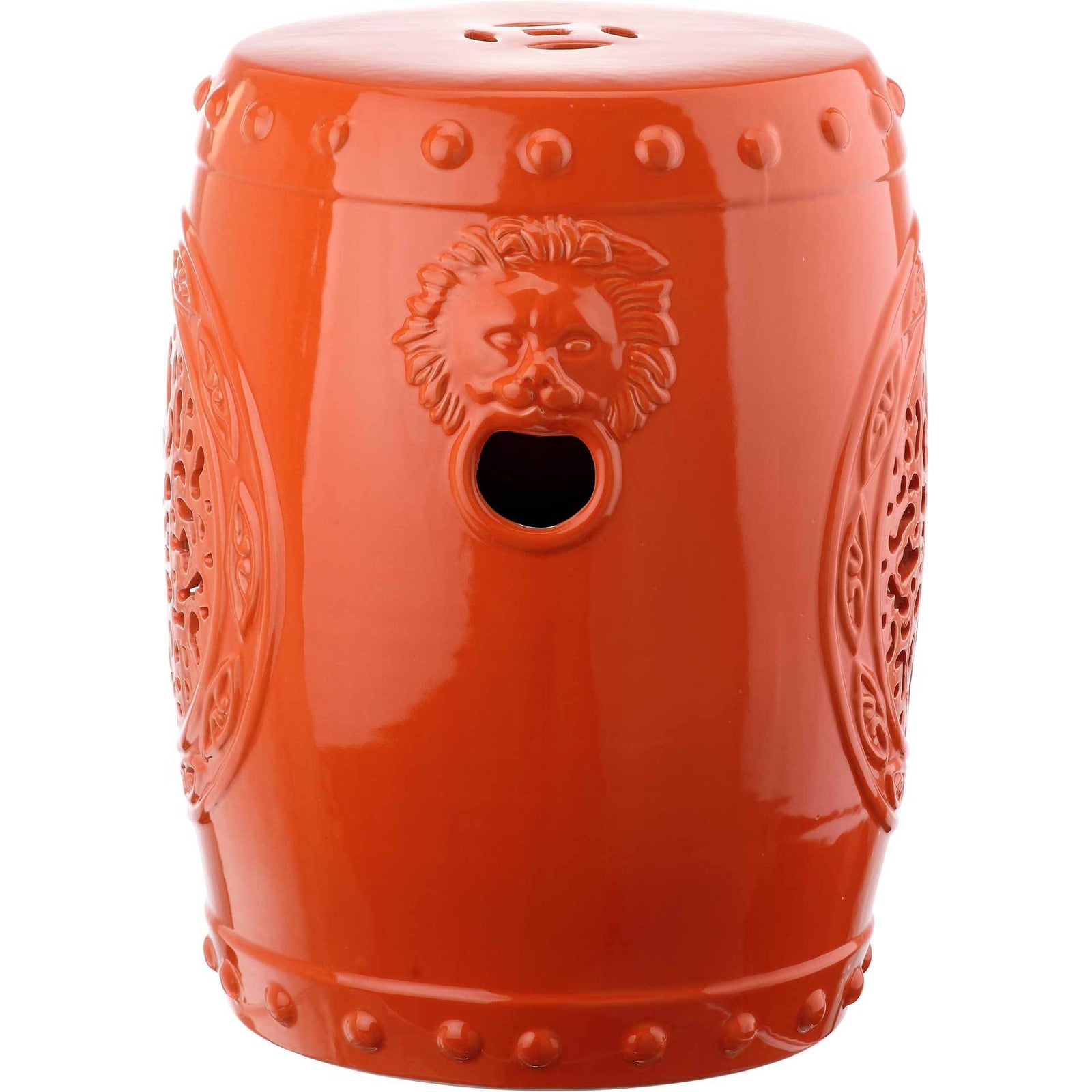 Florencia Drum Garden Stool Orange