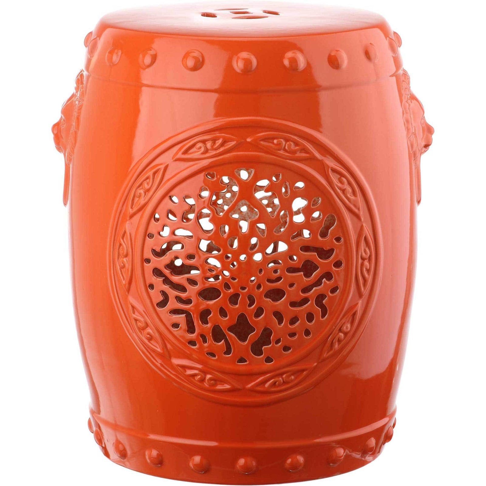 Florencia Drum Garden Stool Orange
