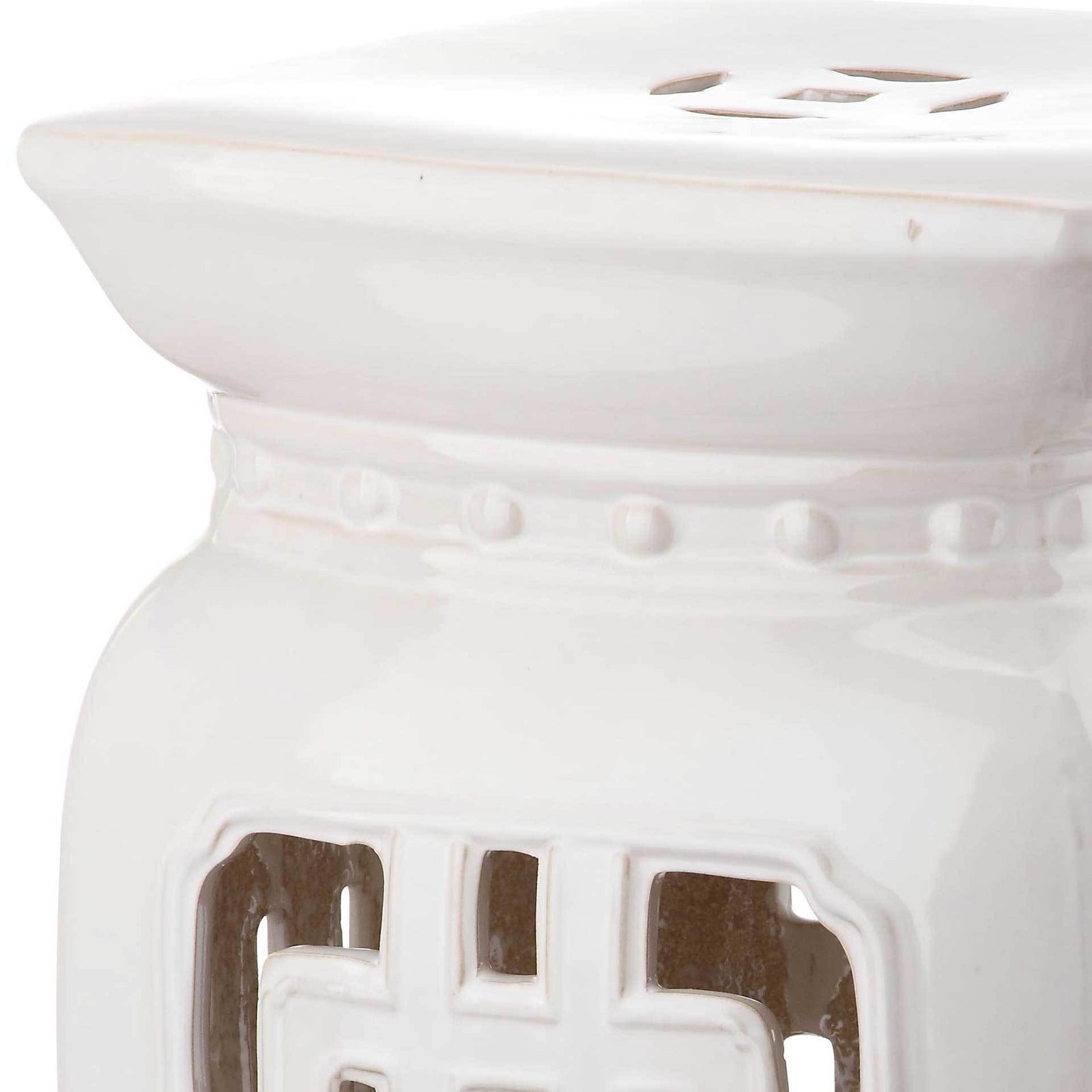 Beatrice Filigree Garden Stool Creme