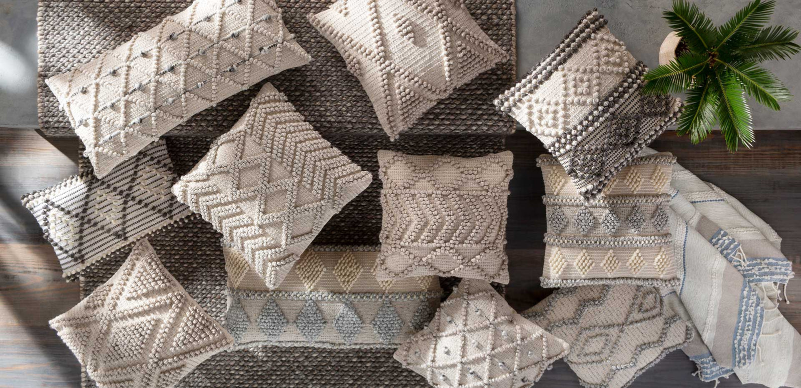 Anna Pillow Charcoal/Cream/Beige