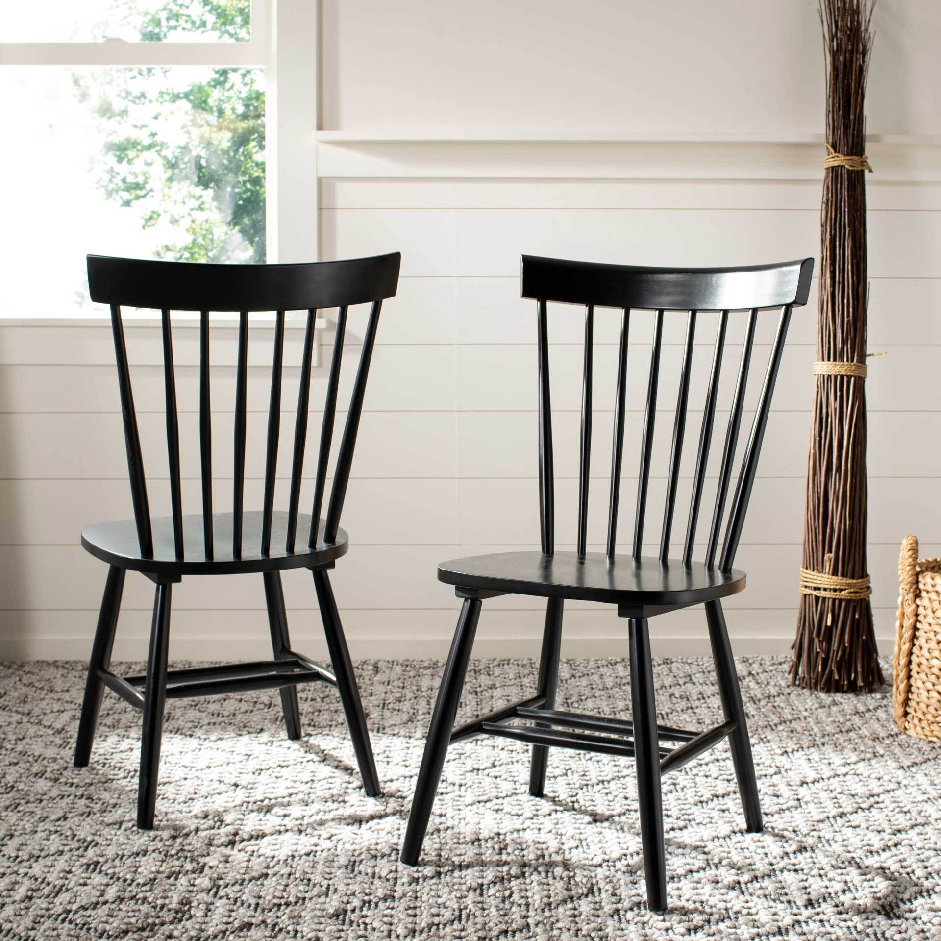 Paula Spindle Dining Chair Black (Set of 2)