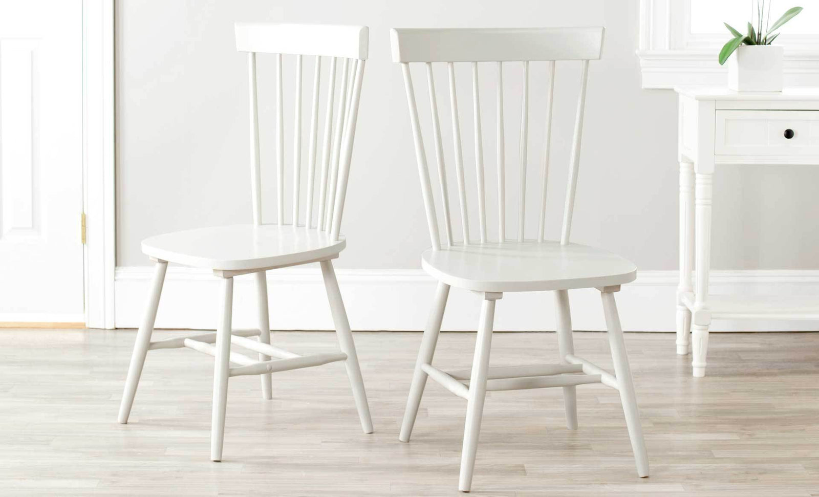 Paula Spindle Dining Chair Off White (Set of 2)