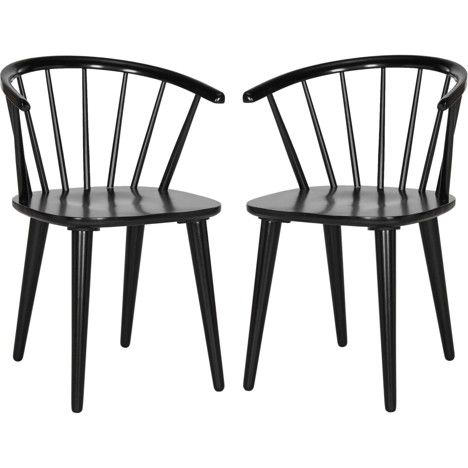 Blair Curved Spindle Side Chair Black (Set of 2)