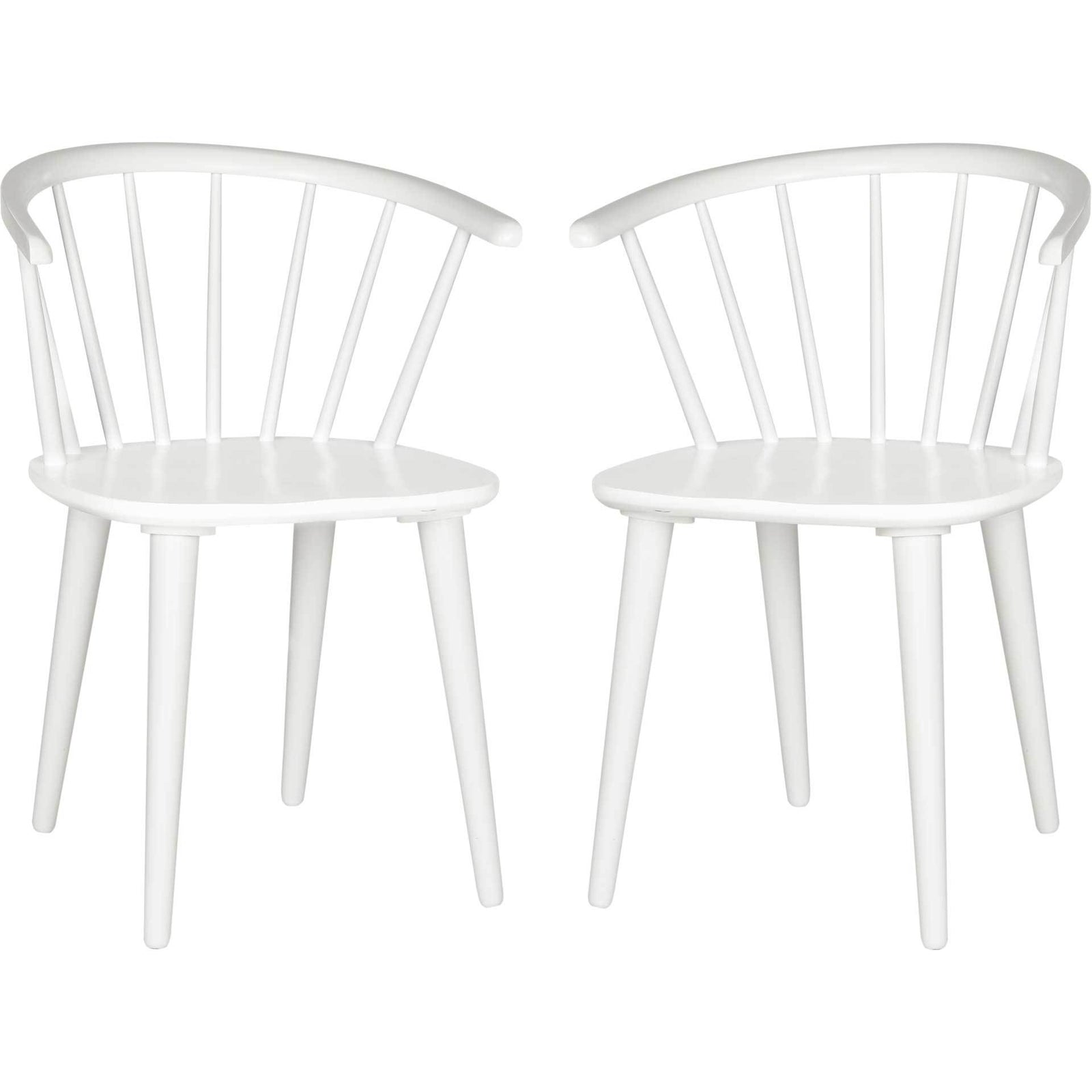 Blair Curved Spindle Side Chair White (Set of 2)