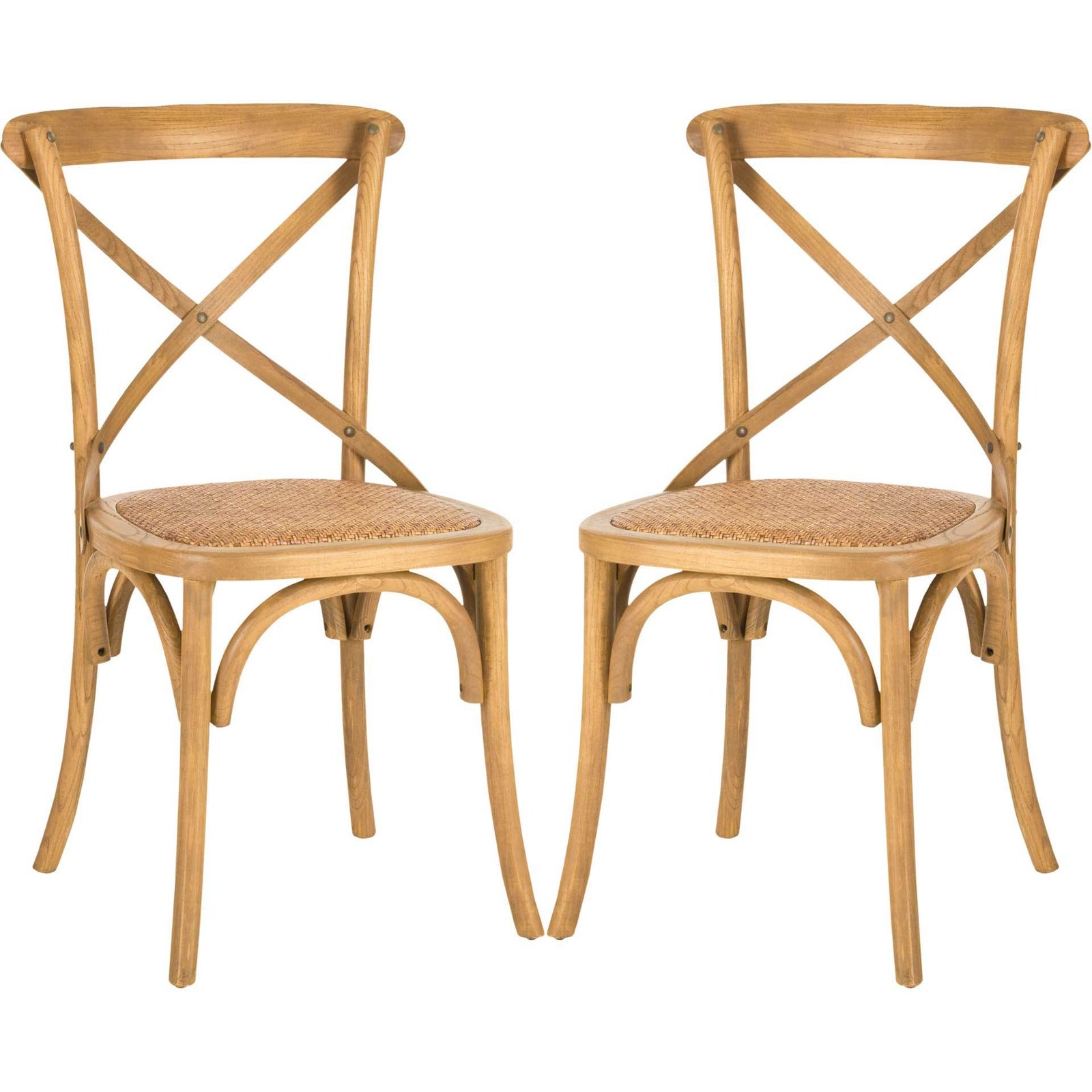 Frederick X Back Farmhouse Chair Weathered Oak (Set of 2)