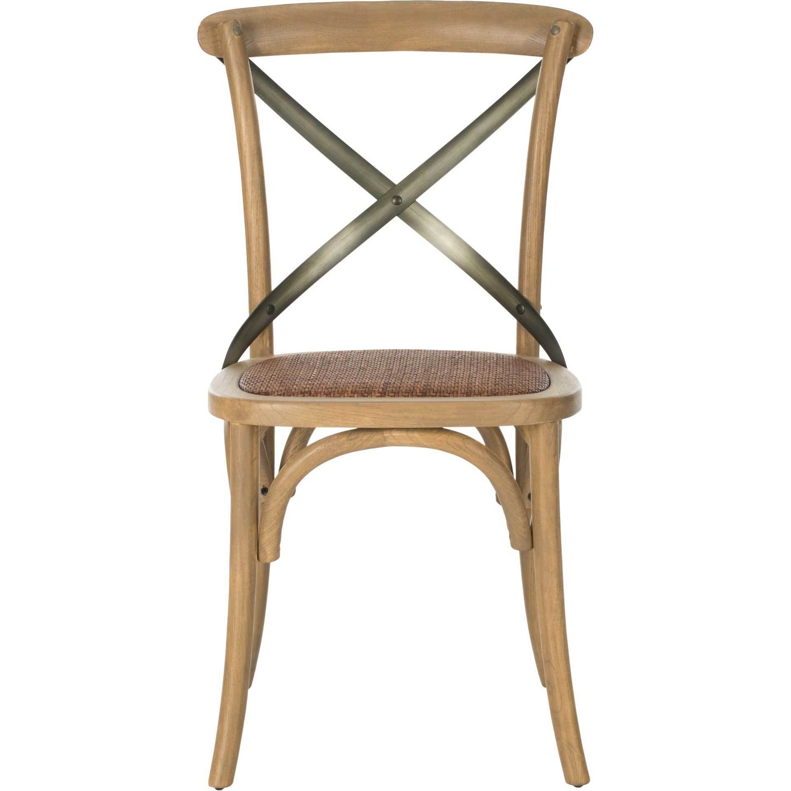 Elisabeth X Back Farmhouse Side Chair Weathered Oak (Set of 2)