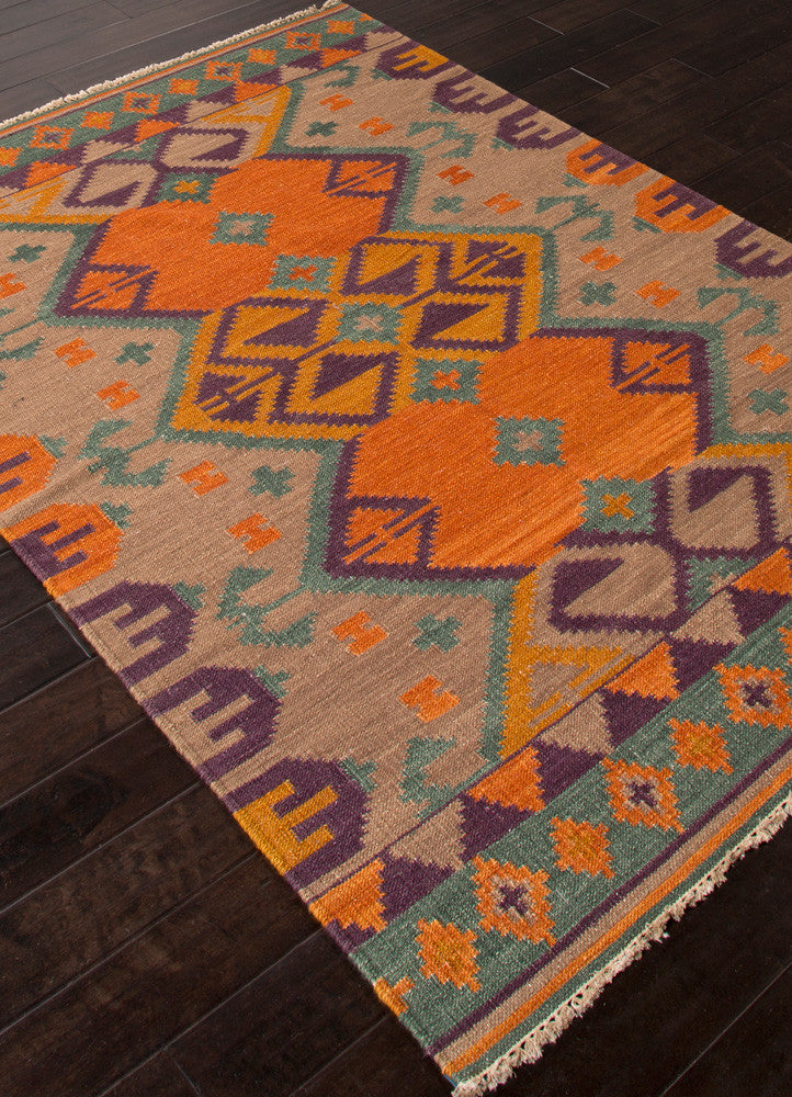 Anatolia Kaliediscope Warm Tan/Faded Teal Area Rug