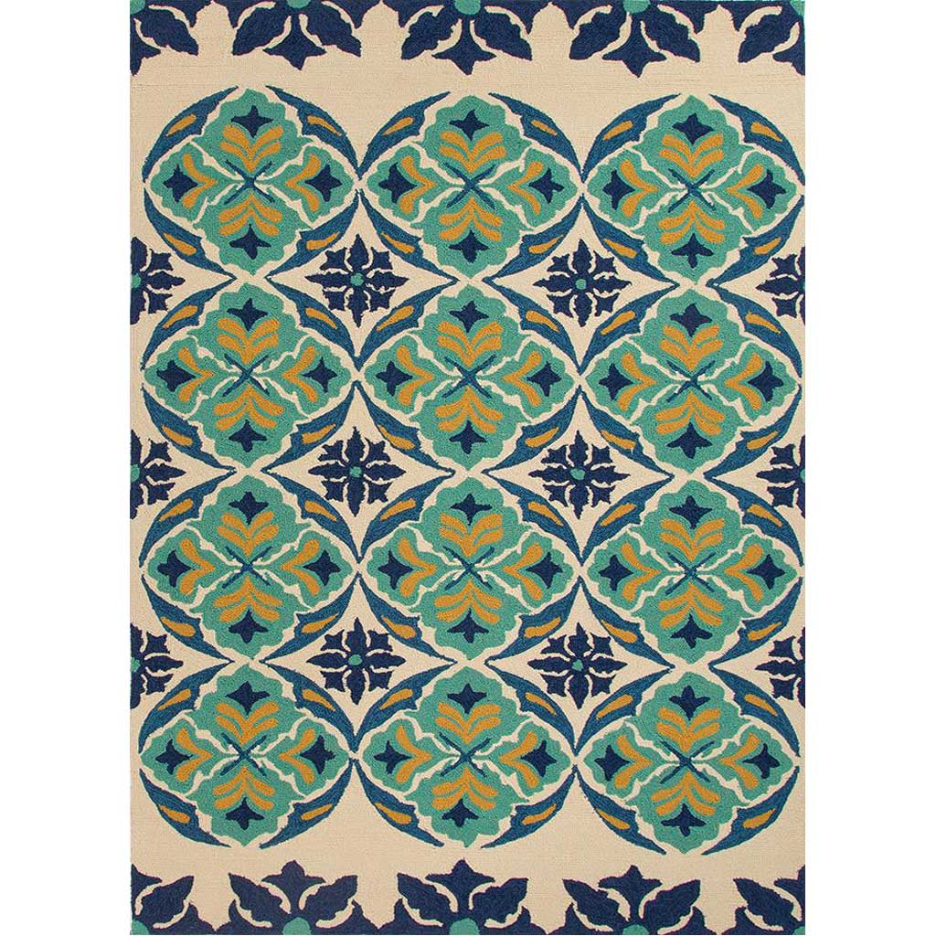 Barcelona Malta Ivory/Blue Area Rug