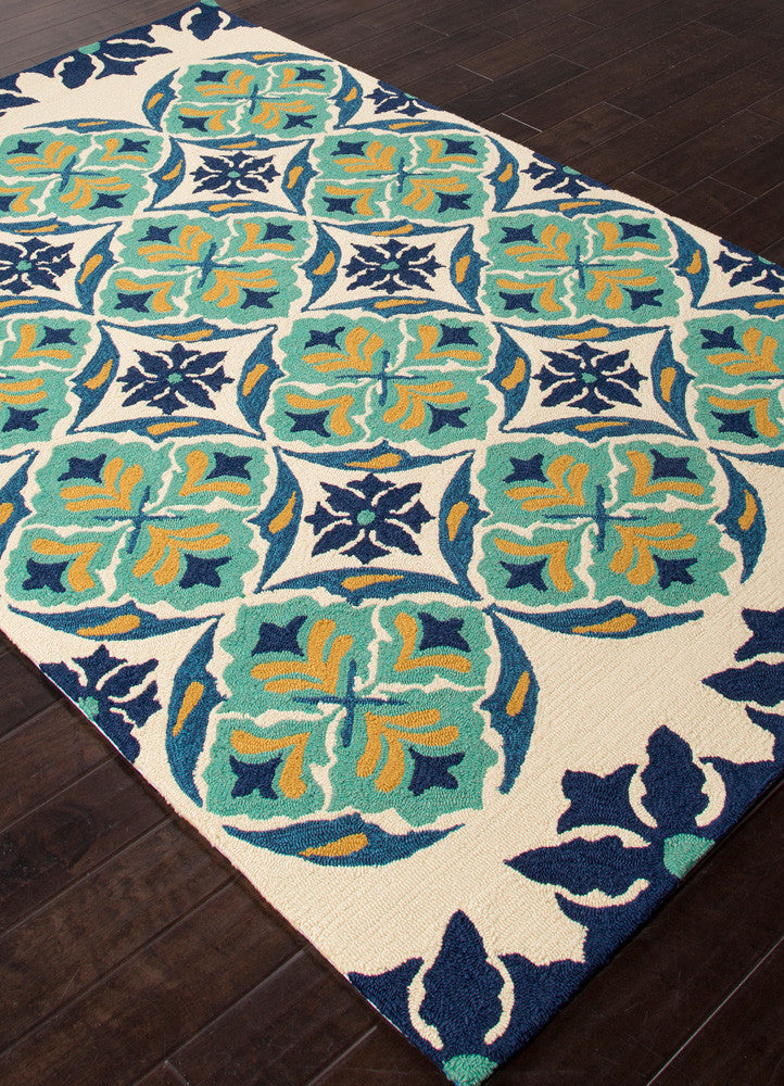 Barcelona Malta Ivory/Blue Area Rug