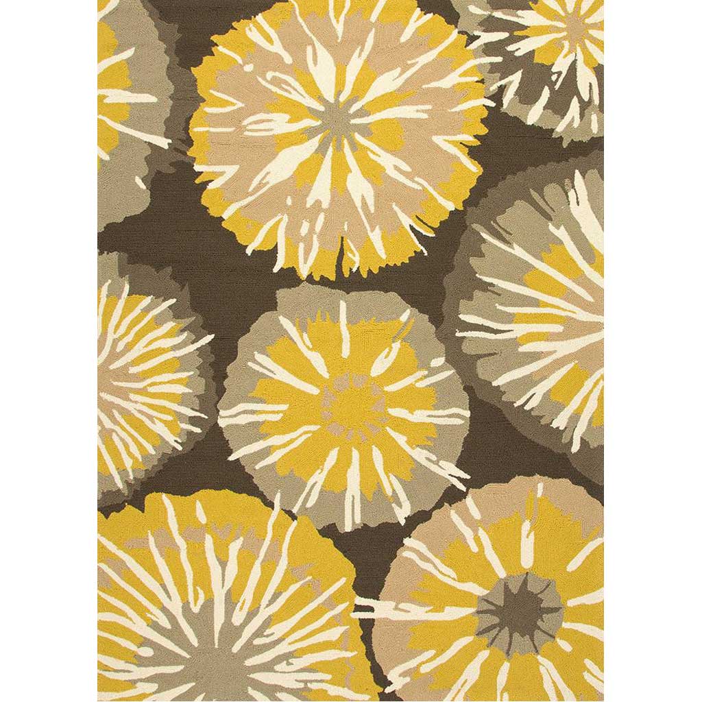 Barcelona Starburst Gray/Yellow Area Rug