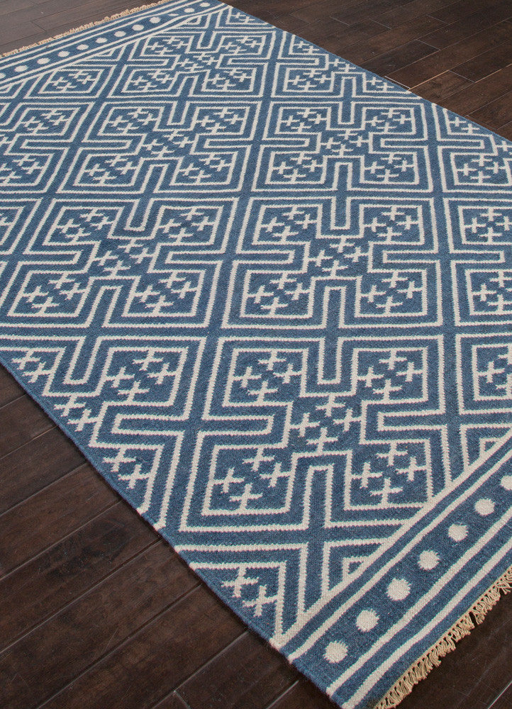 Batik Lahu Indigo Blue/Floral White Area Rug
