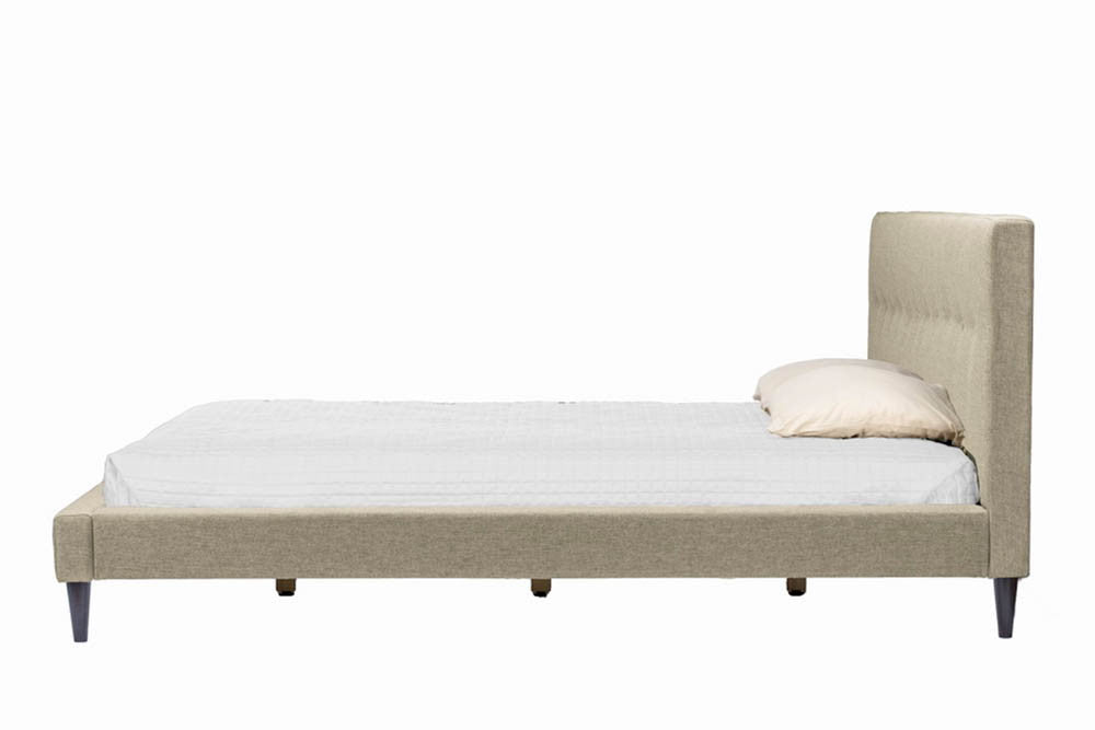 Cass Light Beige Linen Bed