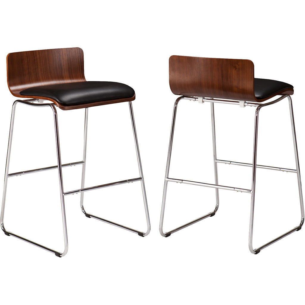 Conley Stools Walnut/Black (Set of 2)