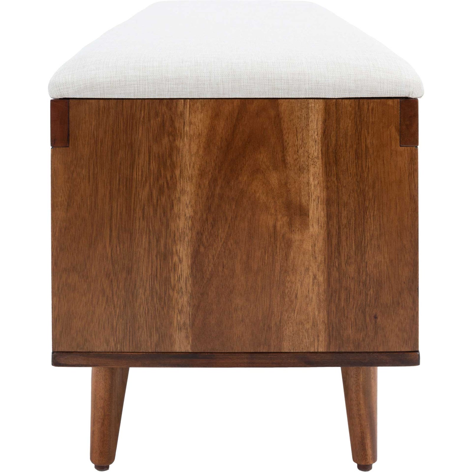 Crane Open Shelf Bench With Cushion Cream/Natural