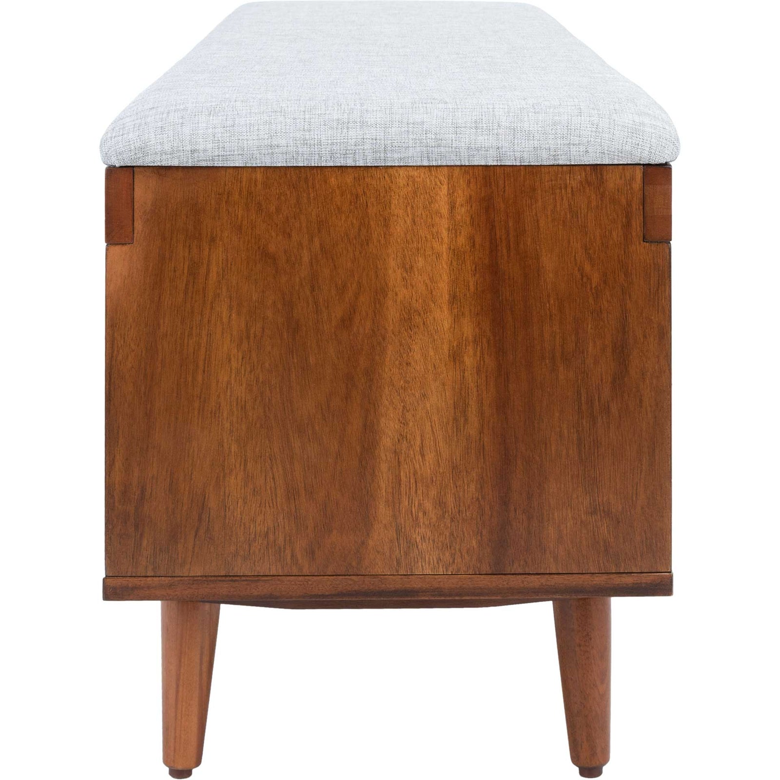 Crane Open Shelf Bench With Cushion Gray/Natural