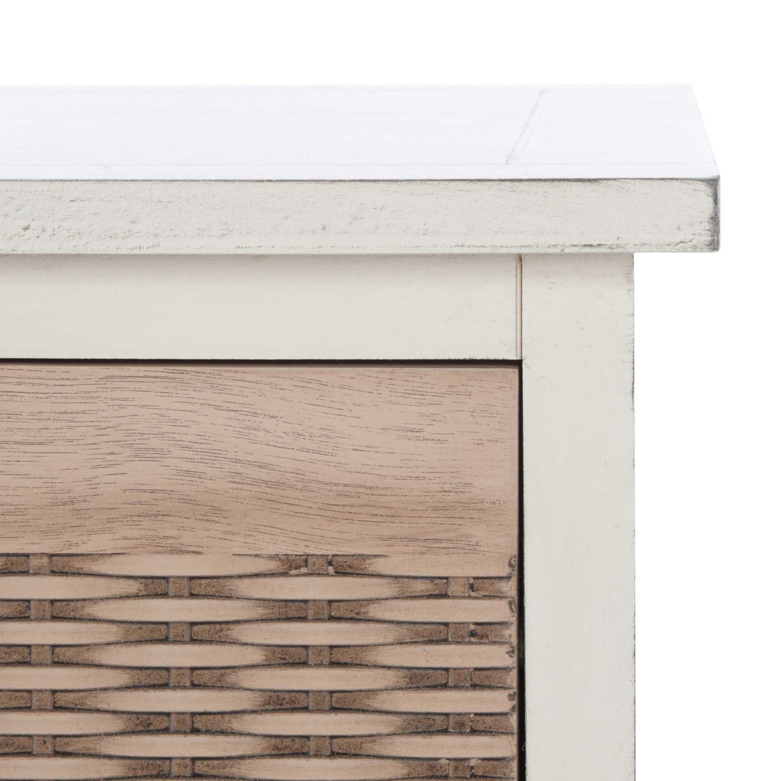 Lali 3 Drawer Storage Bench Distressed White