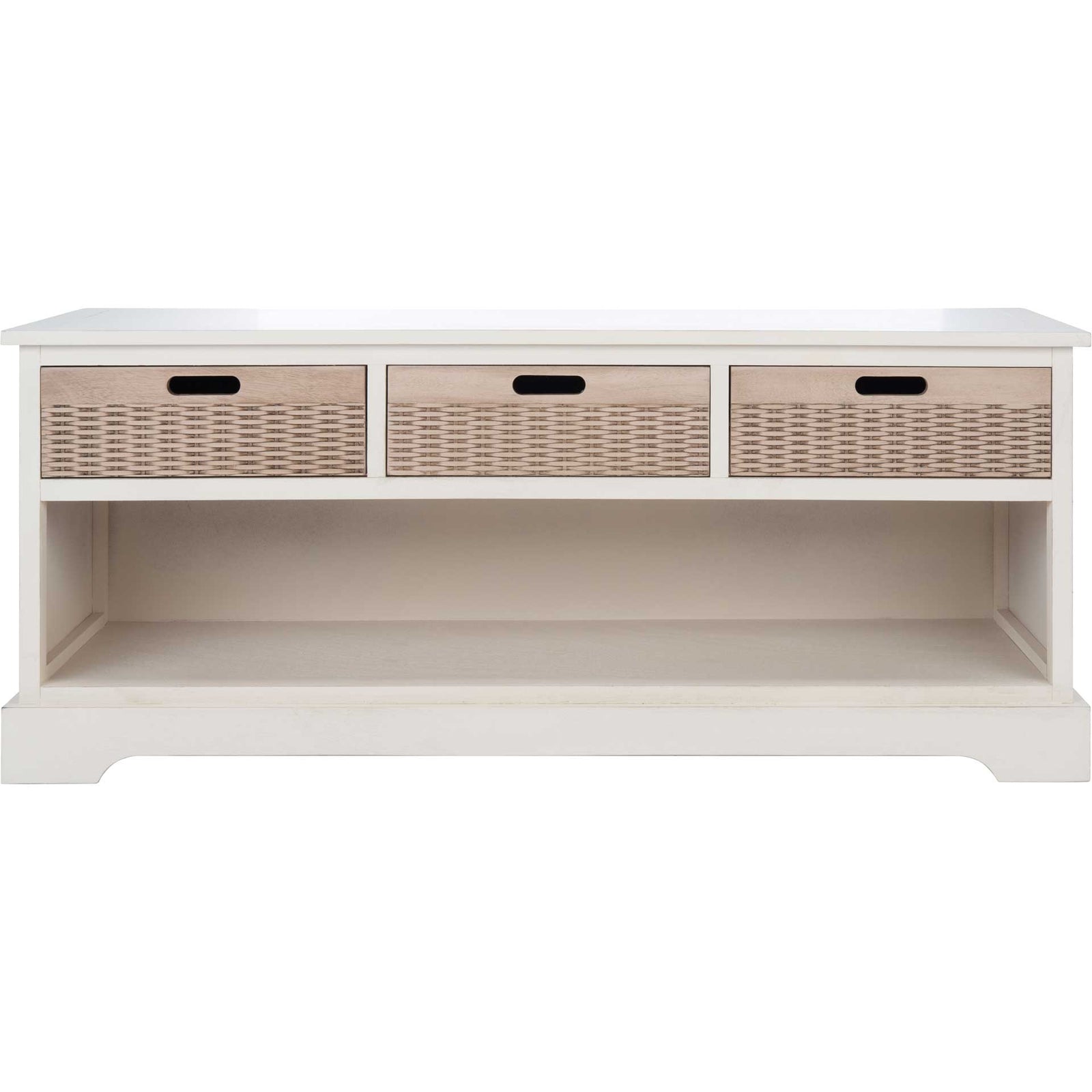 Lali 3 Drawer Storage Bench Distressed White
