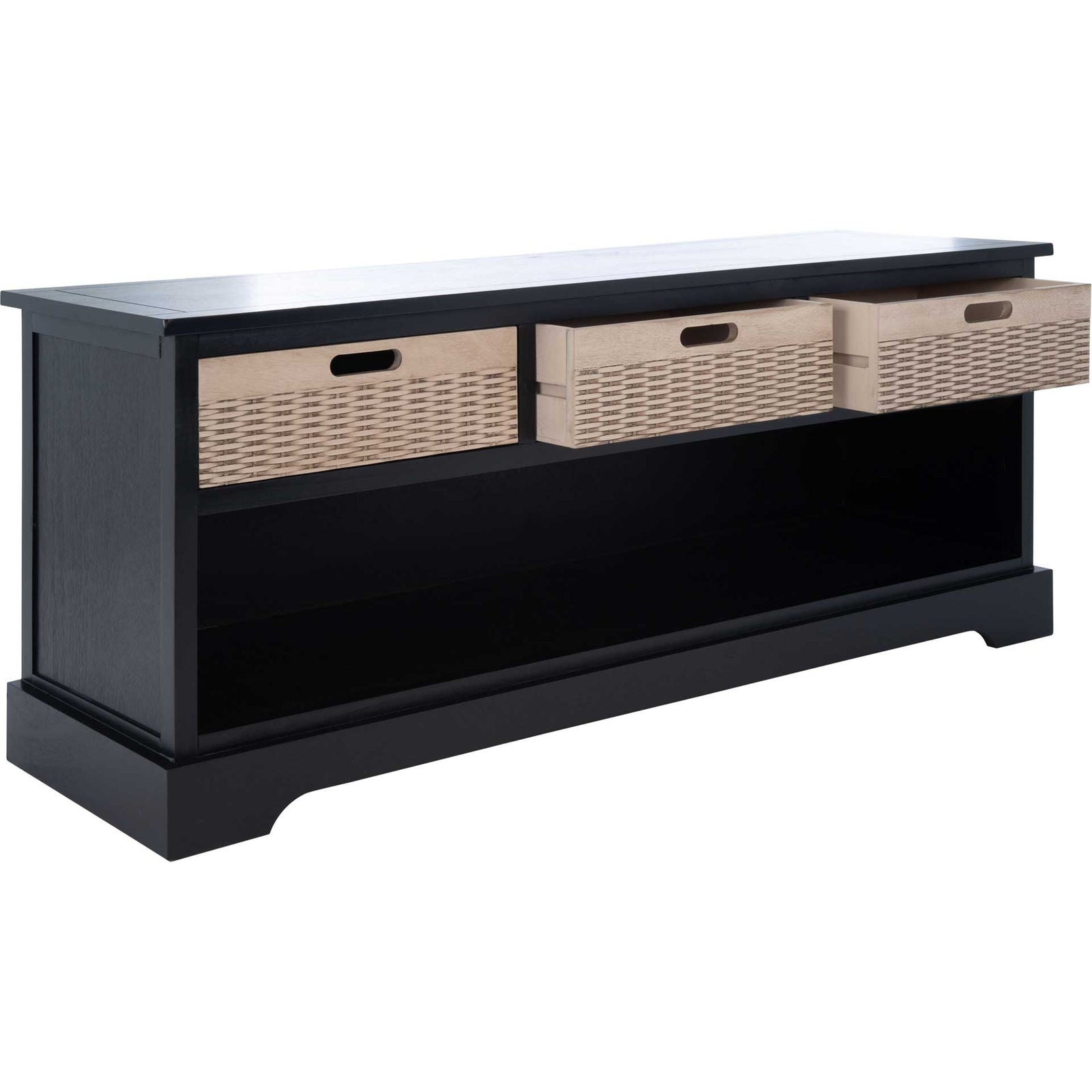 Lali 3 Drawer Storage Bench Black