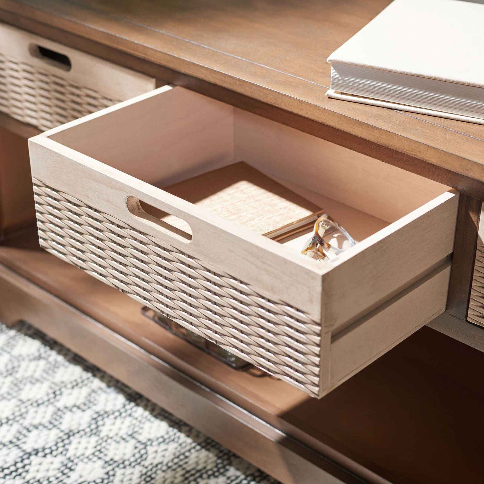 Lali 3 Drawer Storage Bench Brown