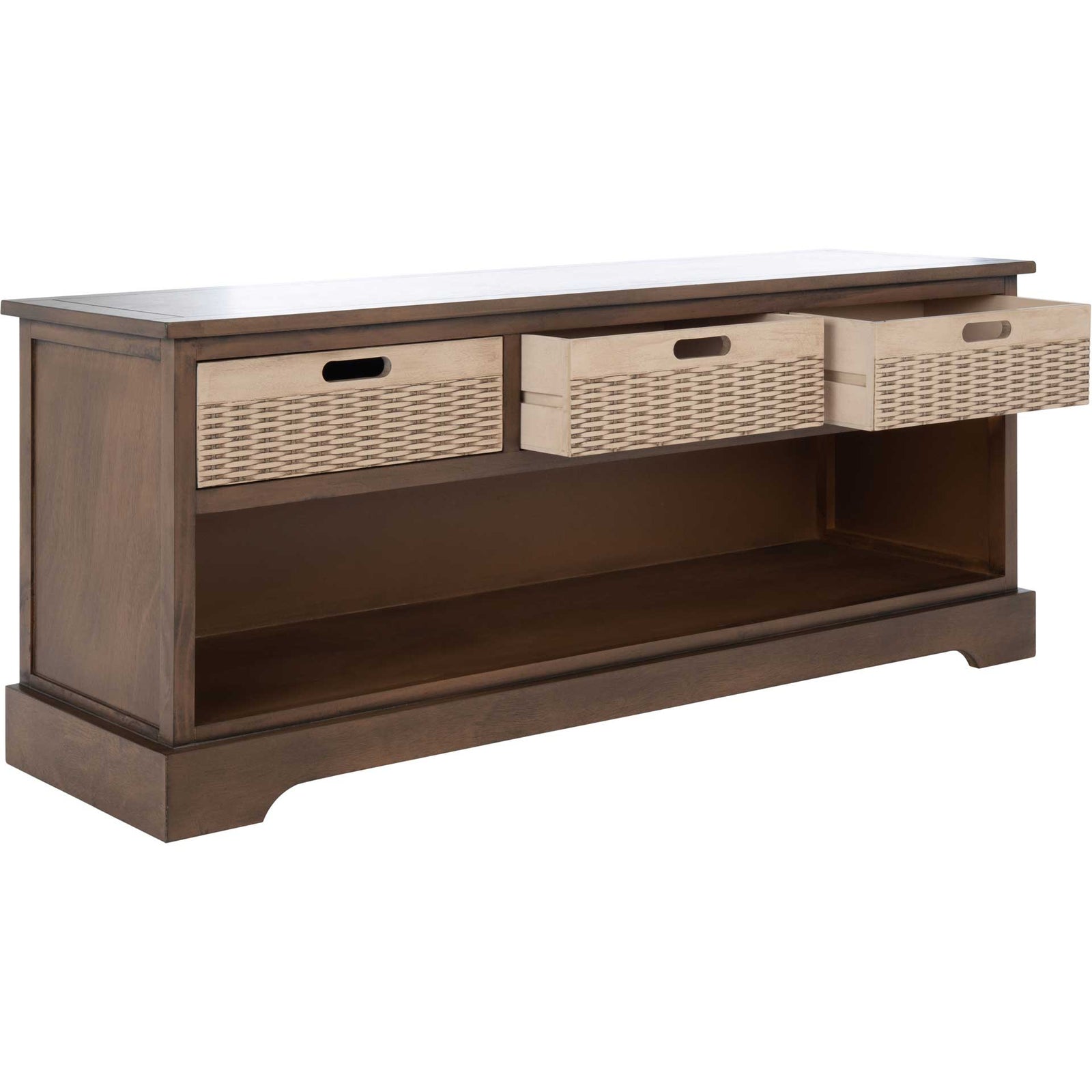 Lali 3 Drawer Storage Bench Brown