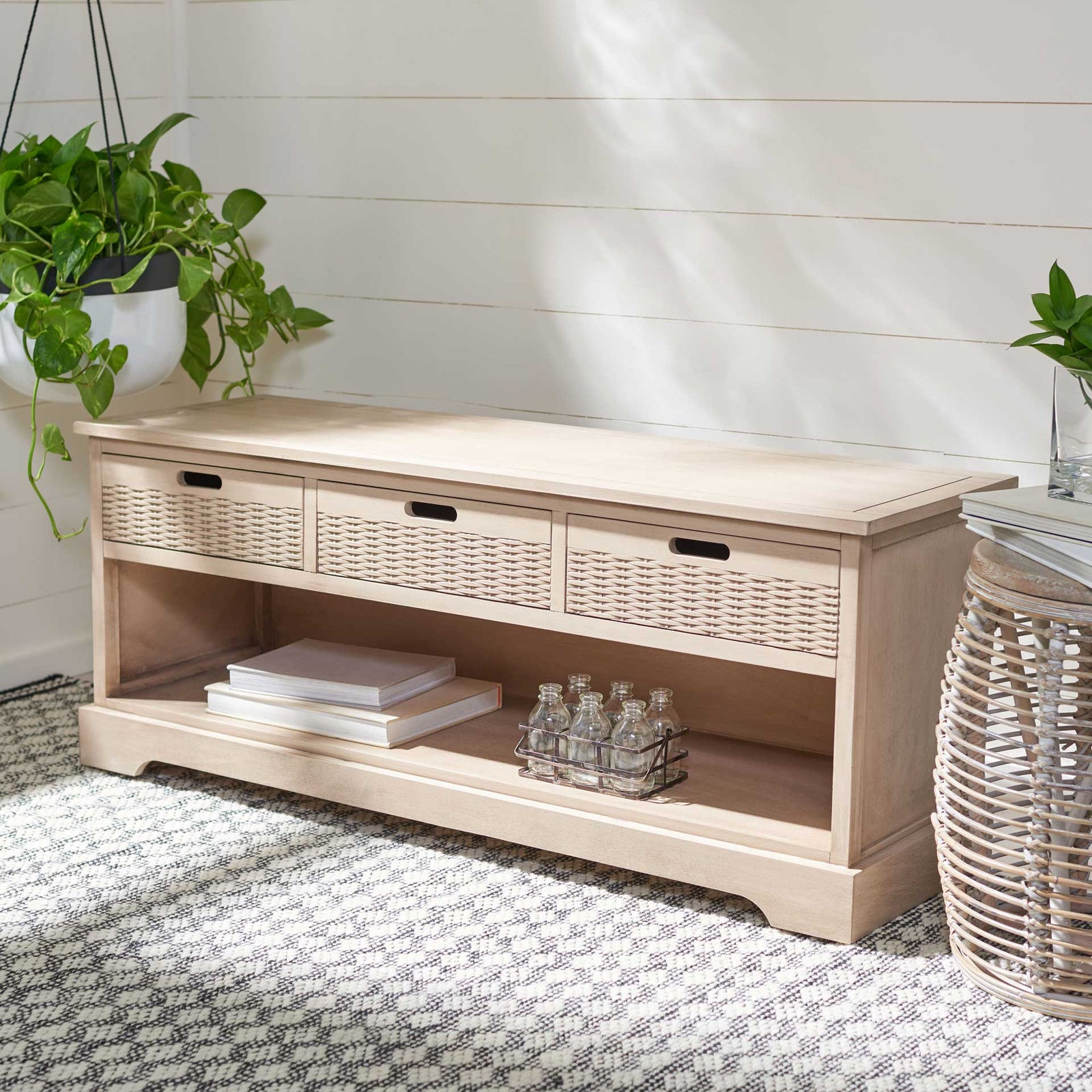 Lali 3 Drawer Storage Bench Sand