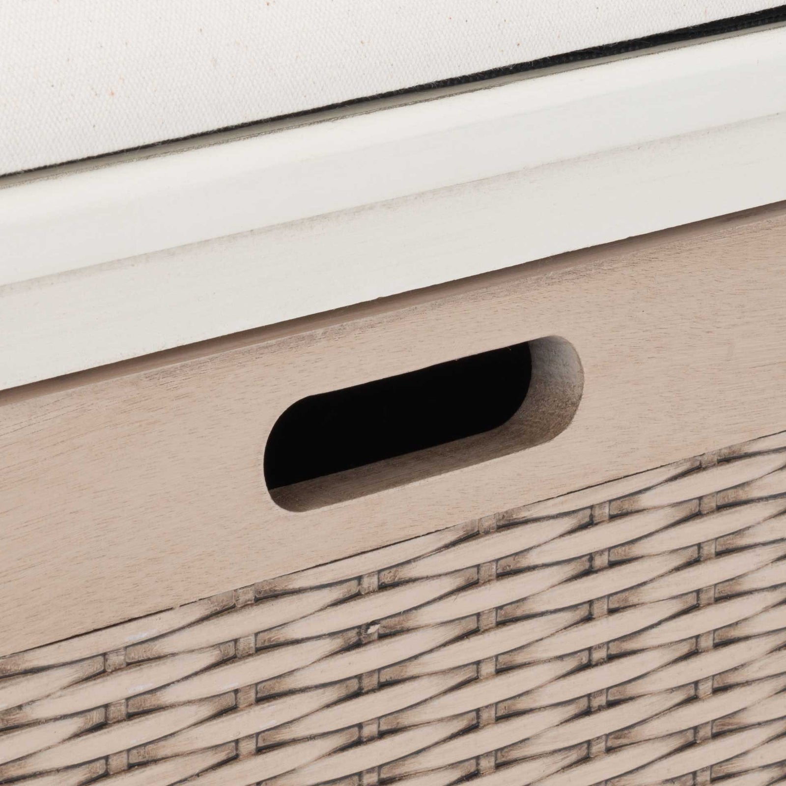 Lali 2 Drawer/Cushion Storage Bench Distressed White