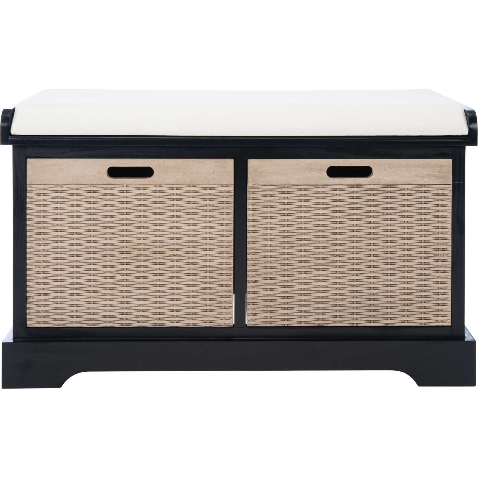 Lali 2 Drawer/Cushion Storage Bench Black