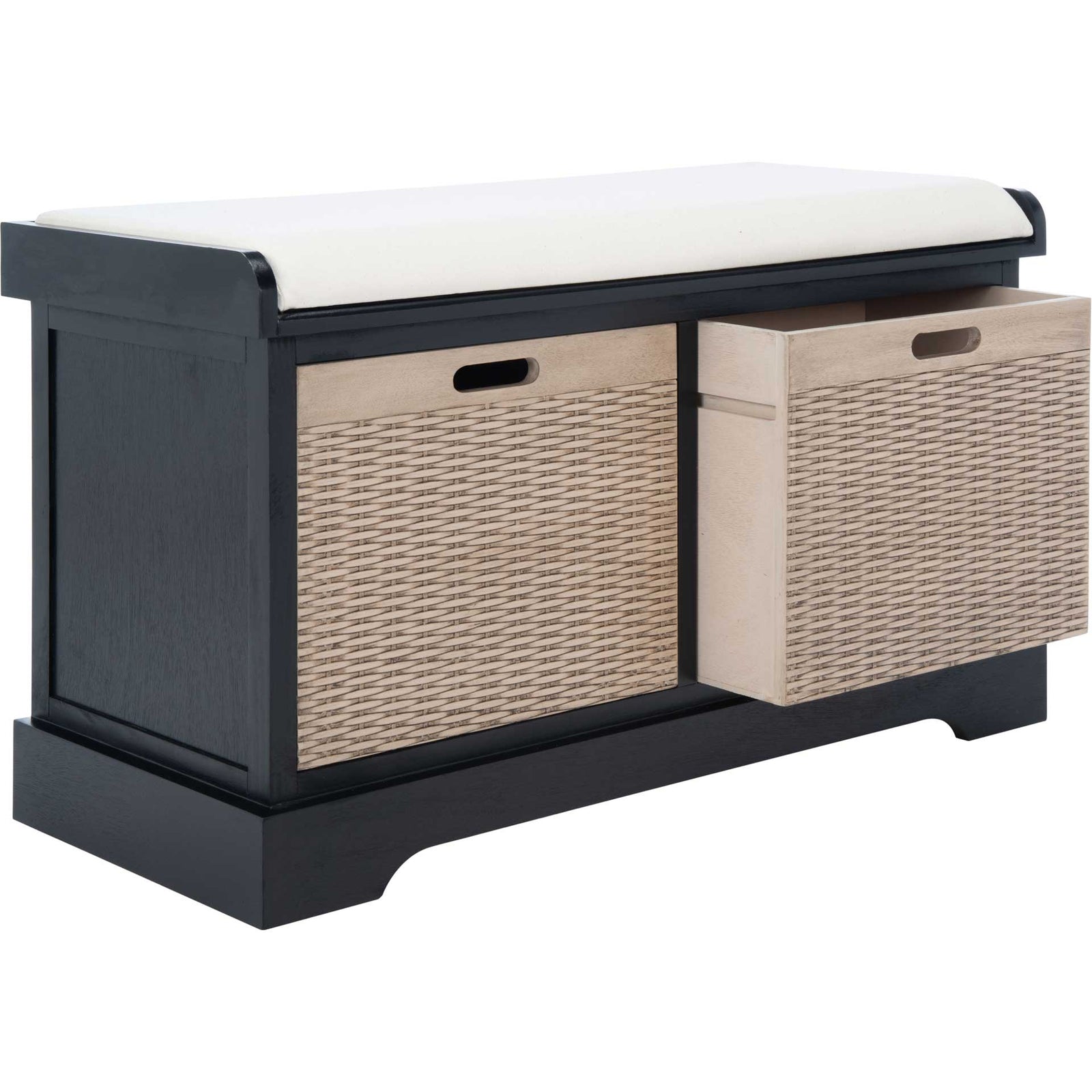 Lali 2 Drawer/Cushion Storage Bench Black