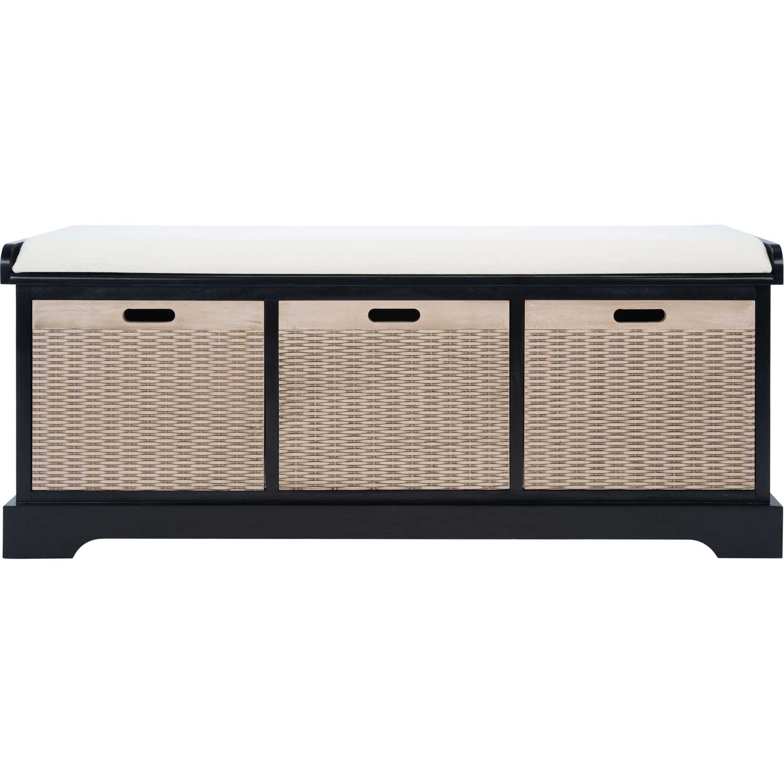 Lali 3 Drawer/Cushion Storage Bench Black