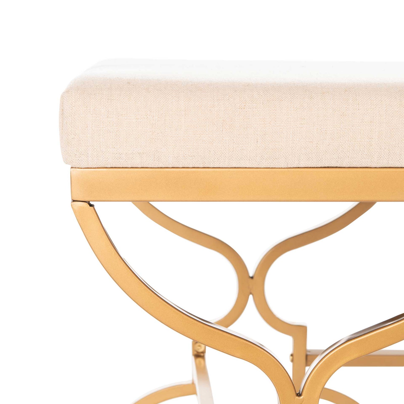 Jules Rectangular Bench Beige/Gold