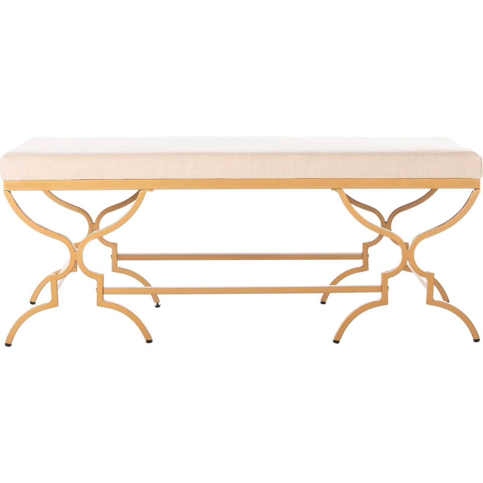 Jules Rectangular Bench Beige/Gold