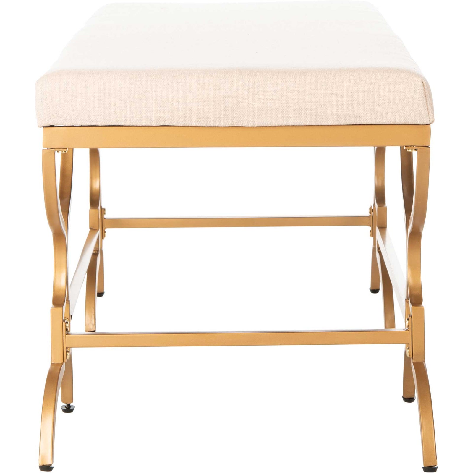 Jules Rectangular Bench Beige/Gold