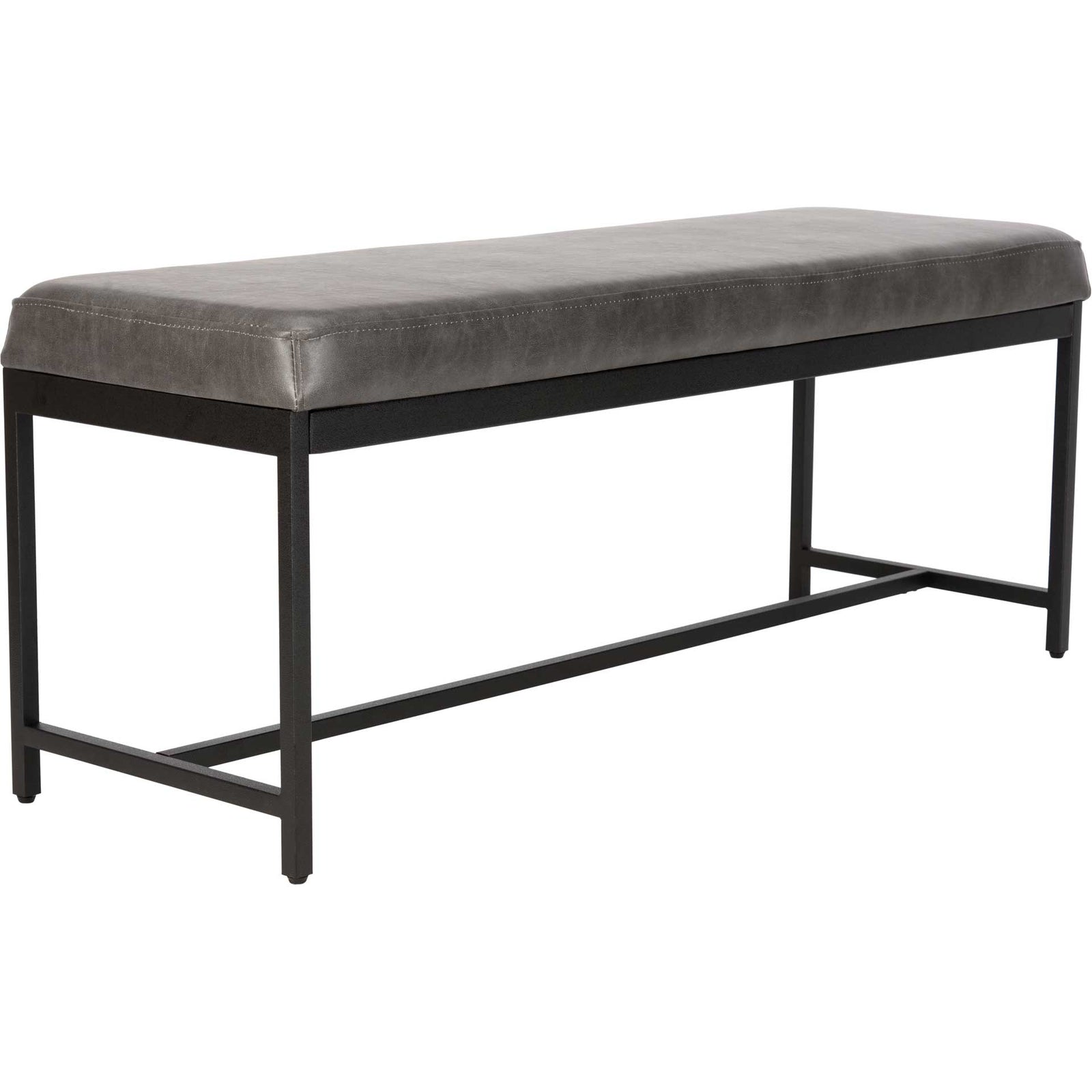Chamonix Faux Leather Bench Gray