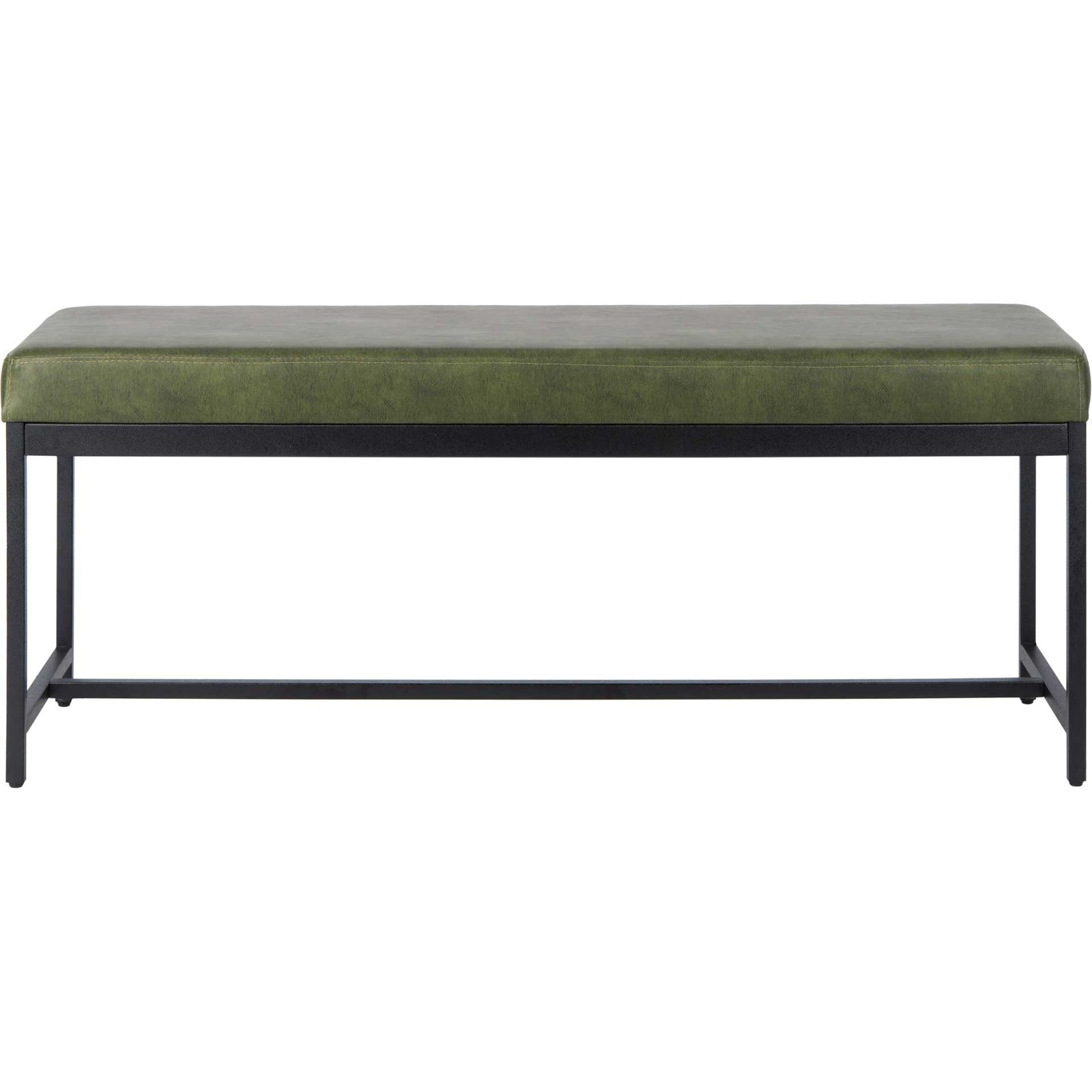 Chamonix Faux Leather Bench Dark Green