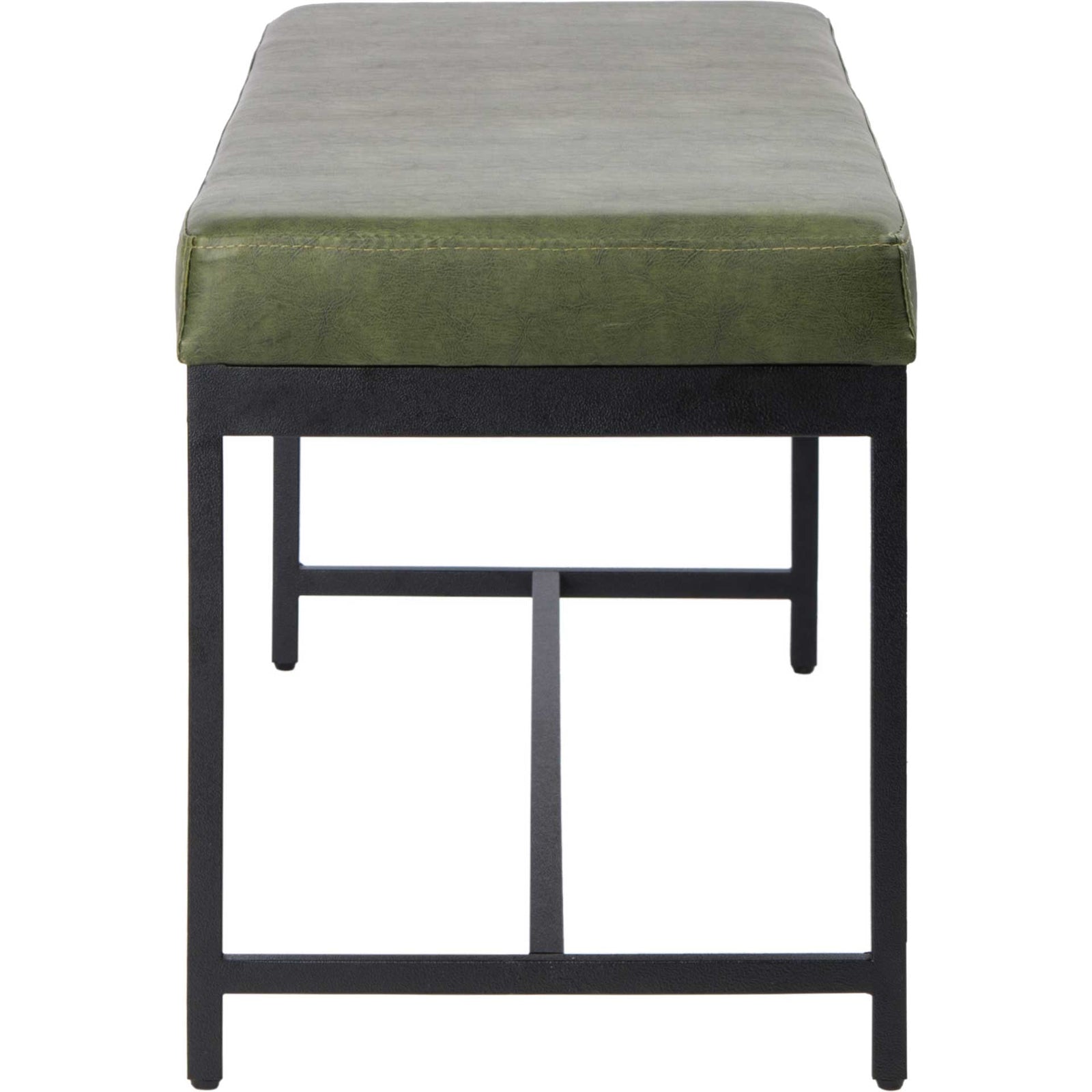 Chamonix Faux Leather Bench Dark Green