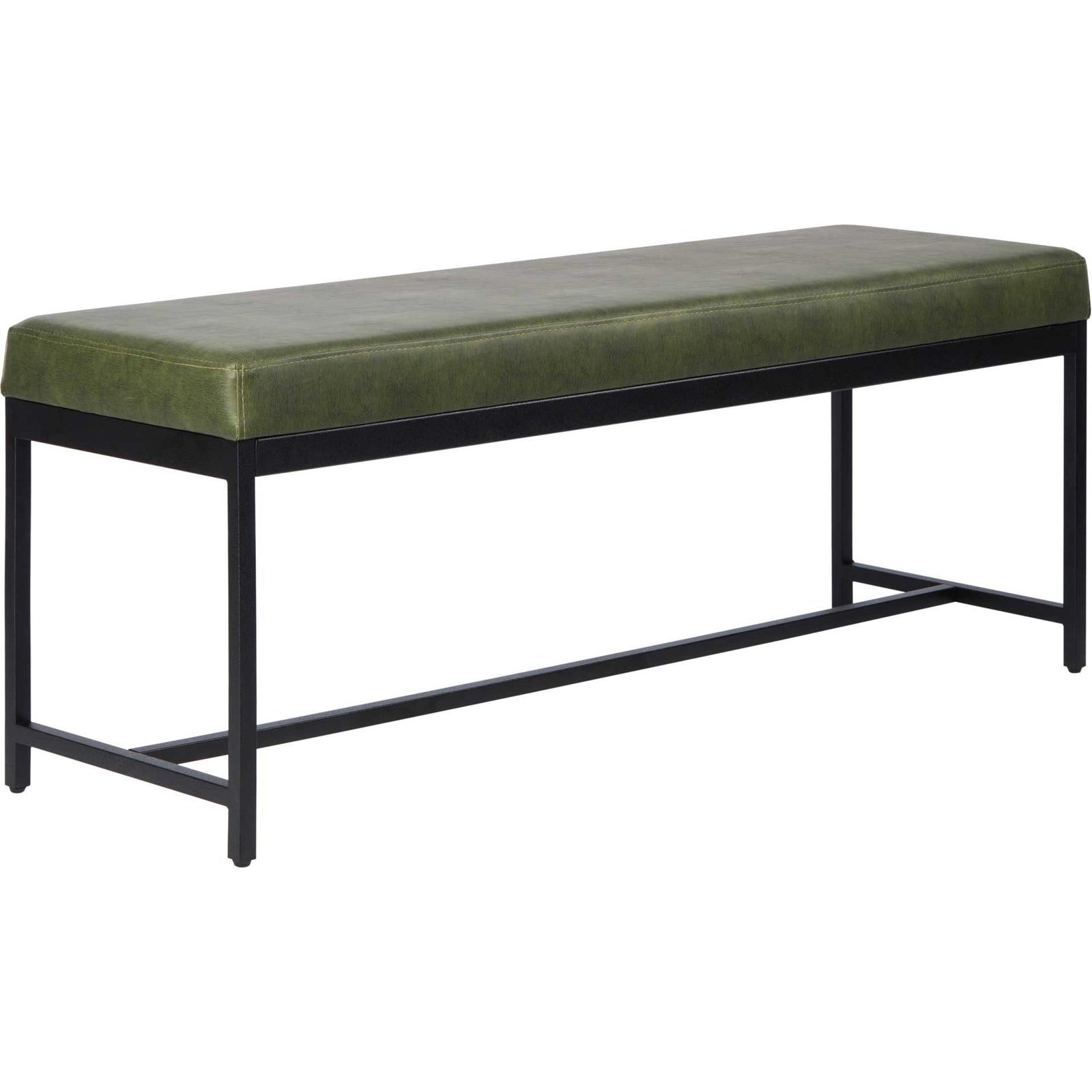 Chamonix Faux Leather Bench Dark Green