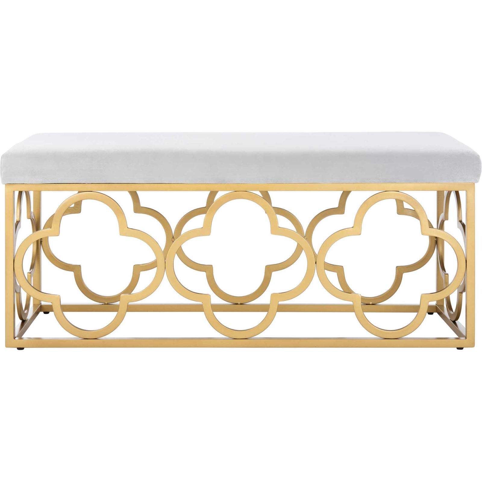 Florence Rectangle Bench Gray/Gold