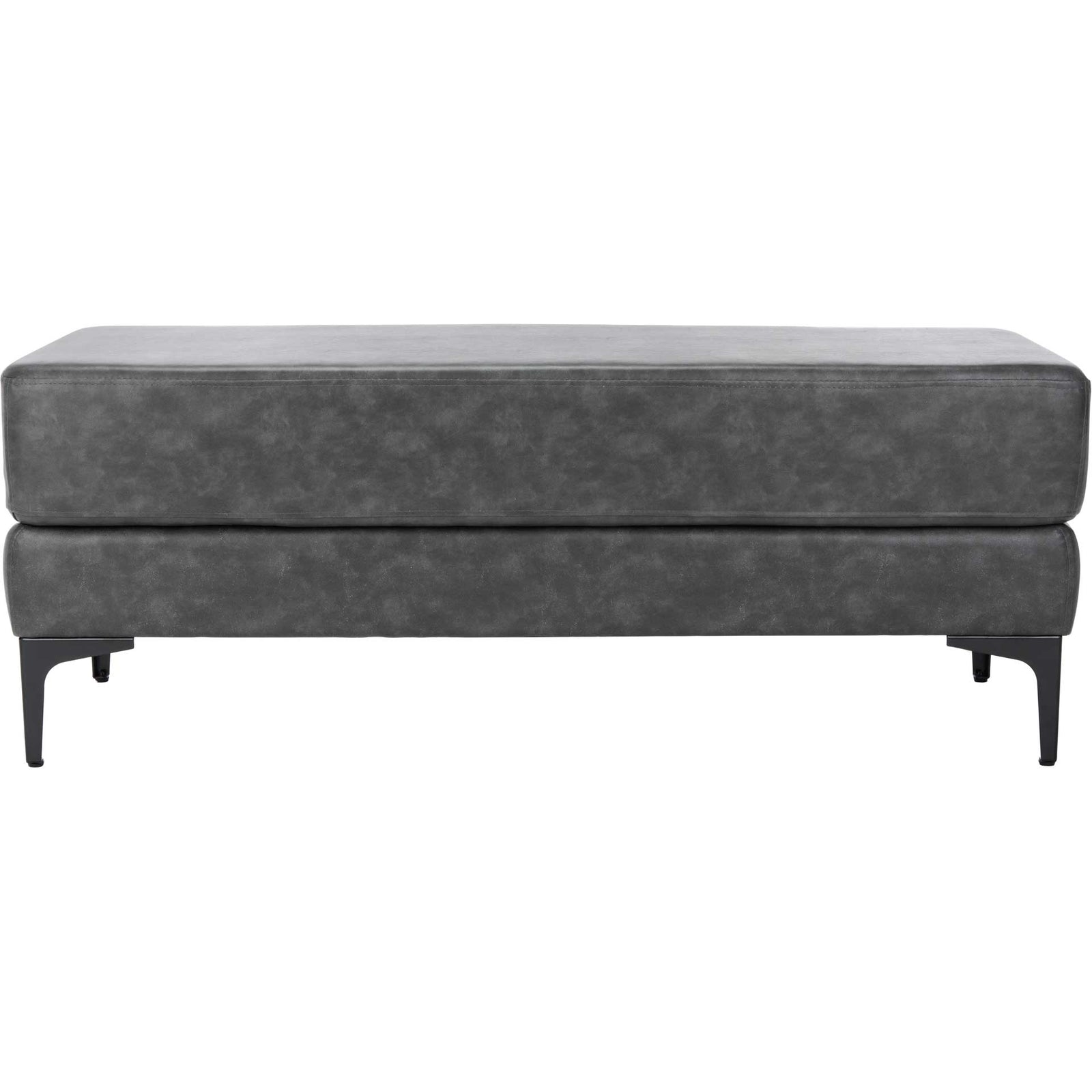 Elaine Rectangular Bench Gray/Black