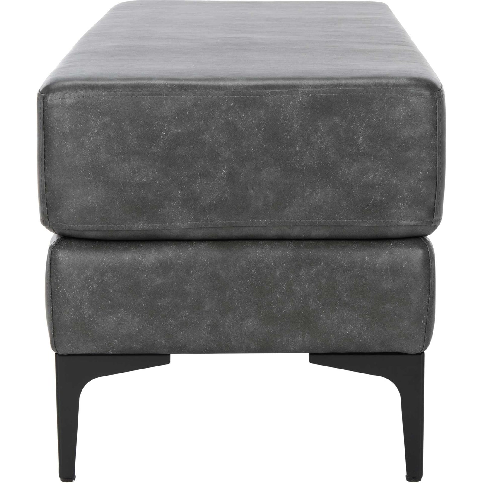 Elaine Rectangular Bench Gray/Black