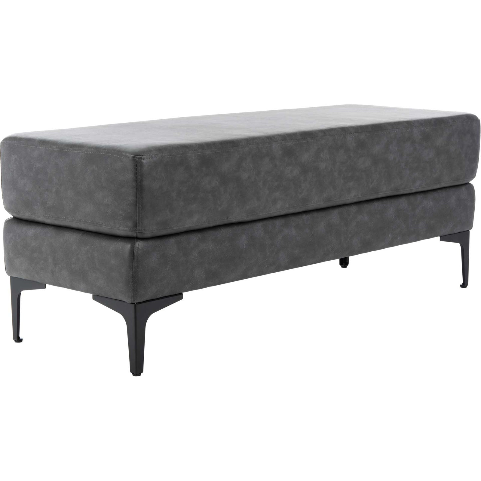 Elaine Rectangular Bench Gray/Black