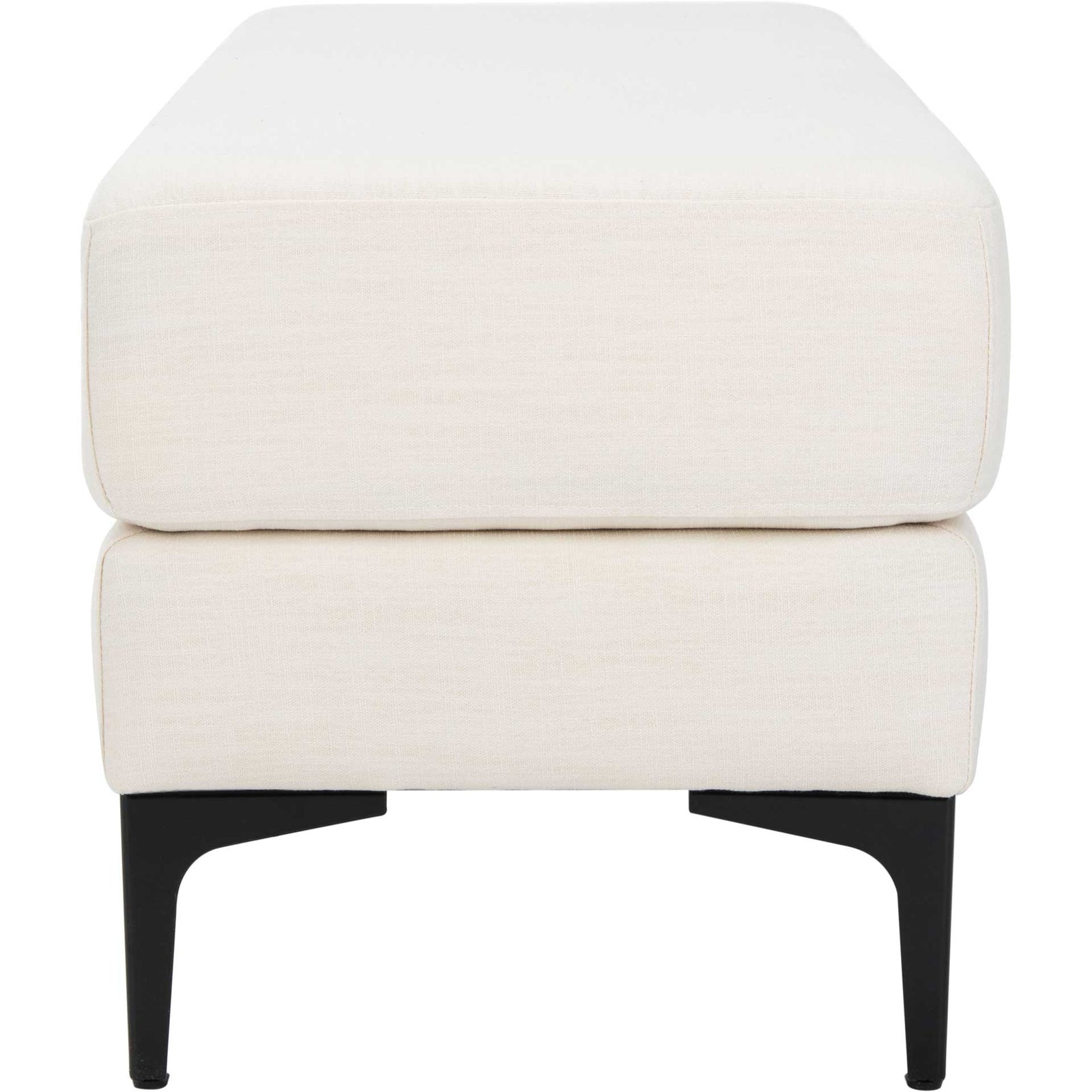 Elaine Rectangular Bench Creme/Black