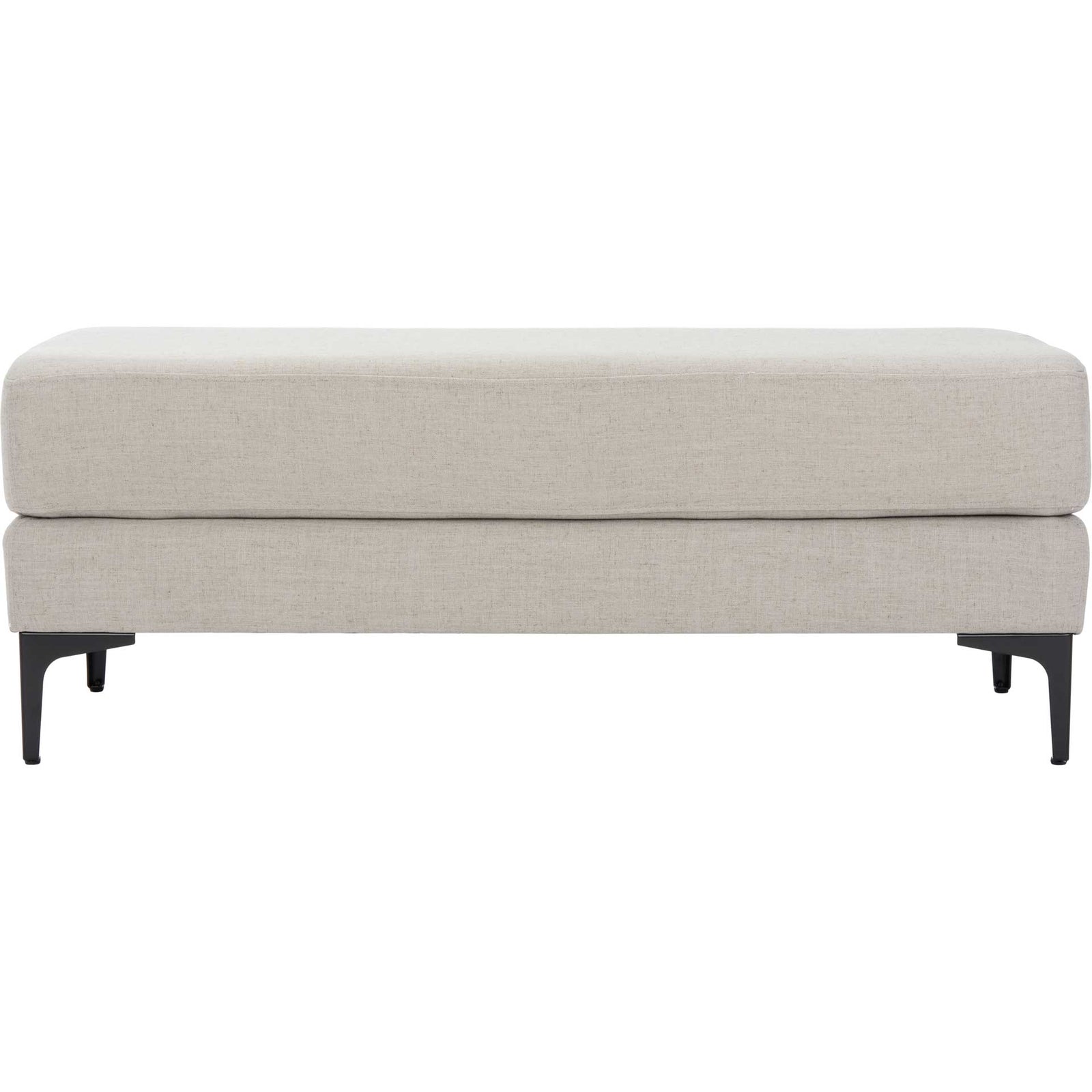 Elaine Rectangular Bench Light Gray/Black