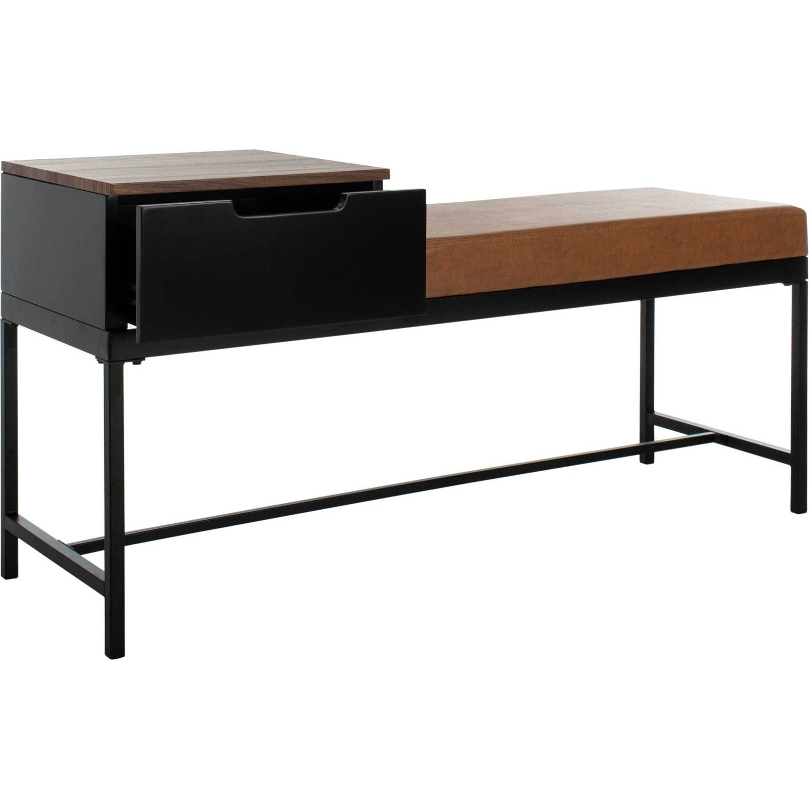 Maxton Bench with Storage Light Brown